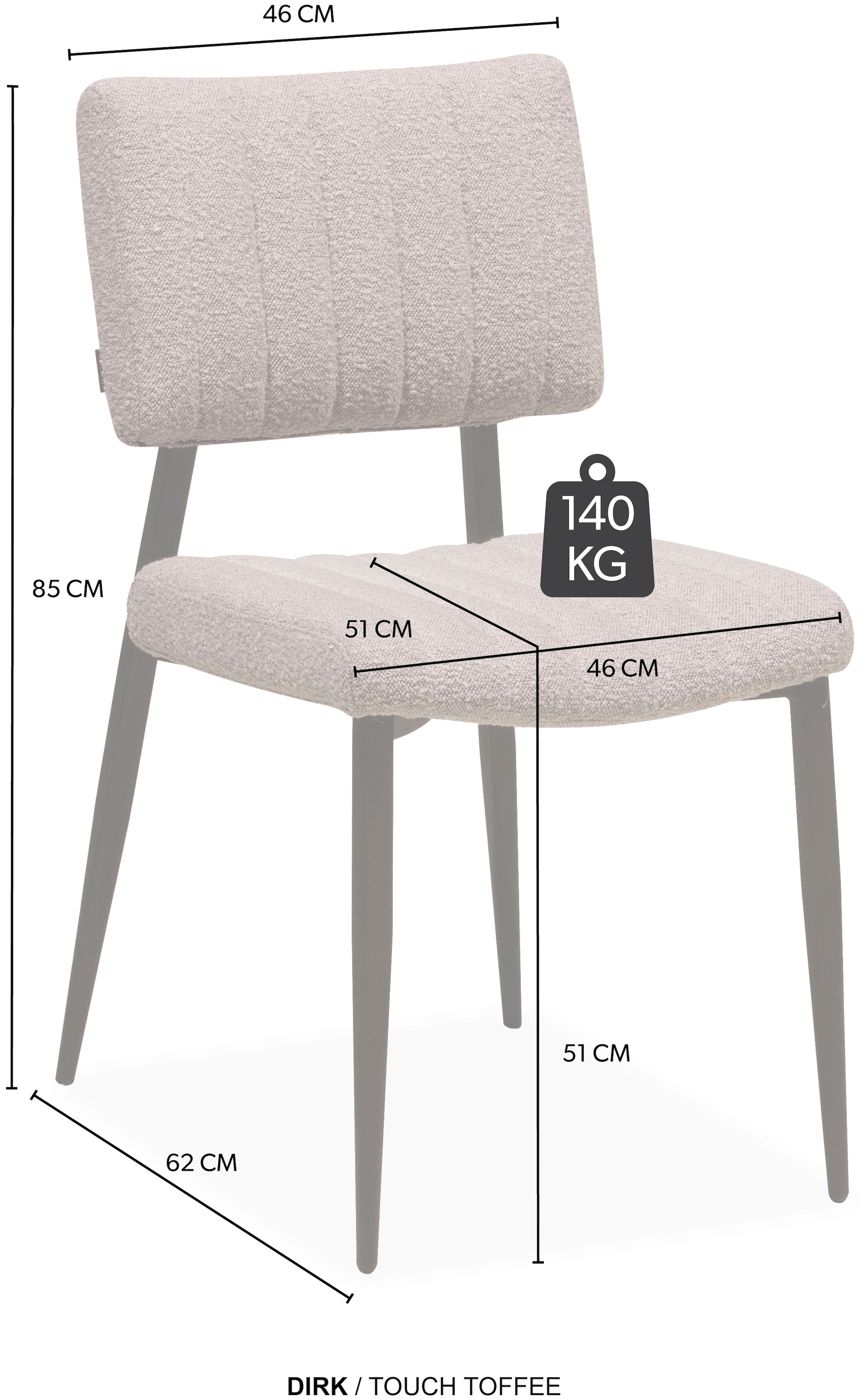 OMG Design Esszimmerstuhl »Dirk«, (Set), 2 St., Stoff, moderner Boucle Bezug, bequem gepolstert
