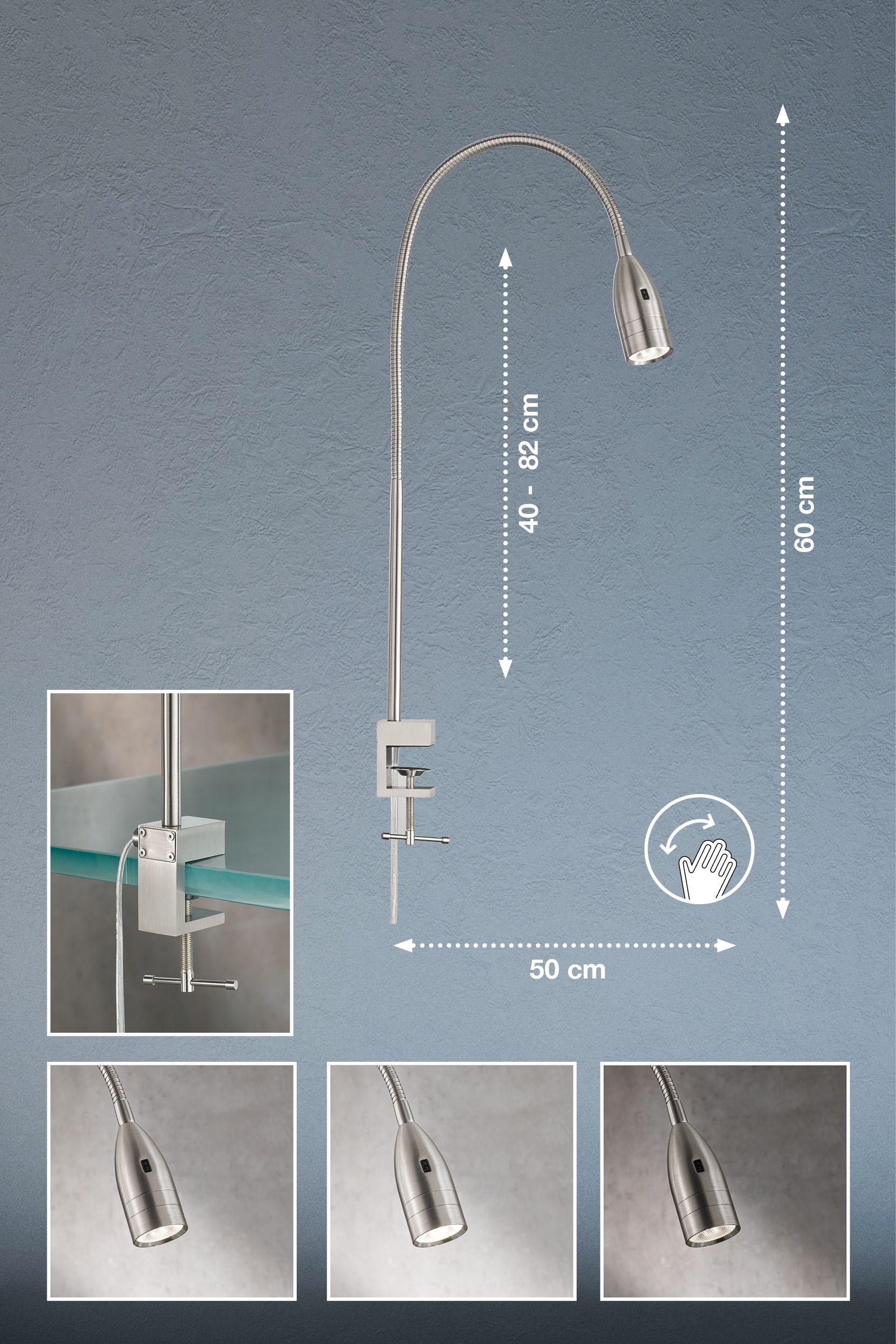 FISCHER & HONSEL LED Klemmleuchte »Sten«, 1 flammig, Leuchtmittel LED-Modul günstig online kaufen