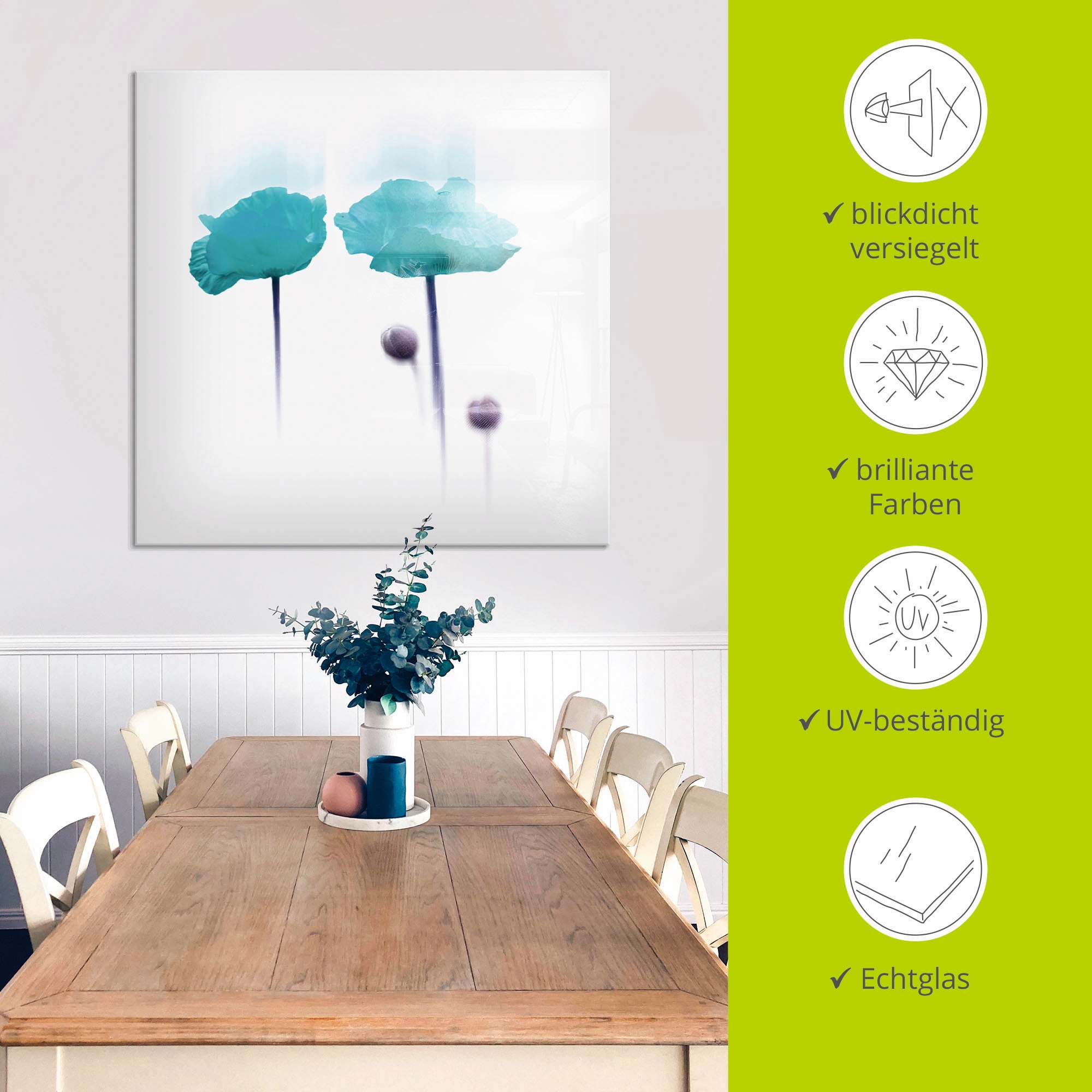 Artland Glasbild »Blüte abstrakt II«, Blumen, (1 St.), in verschiedenen Größen