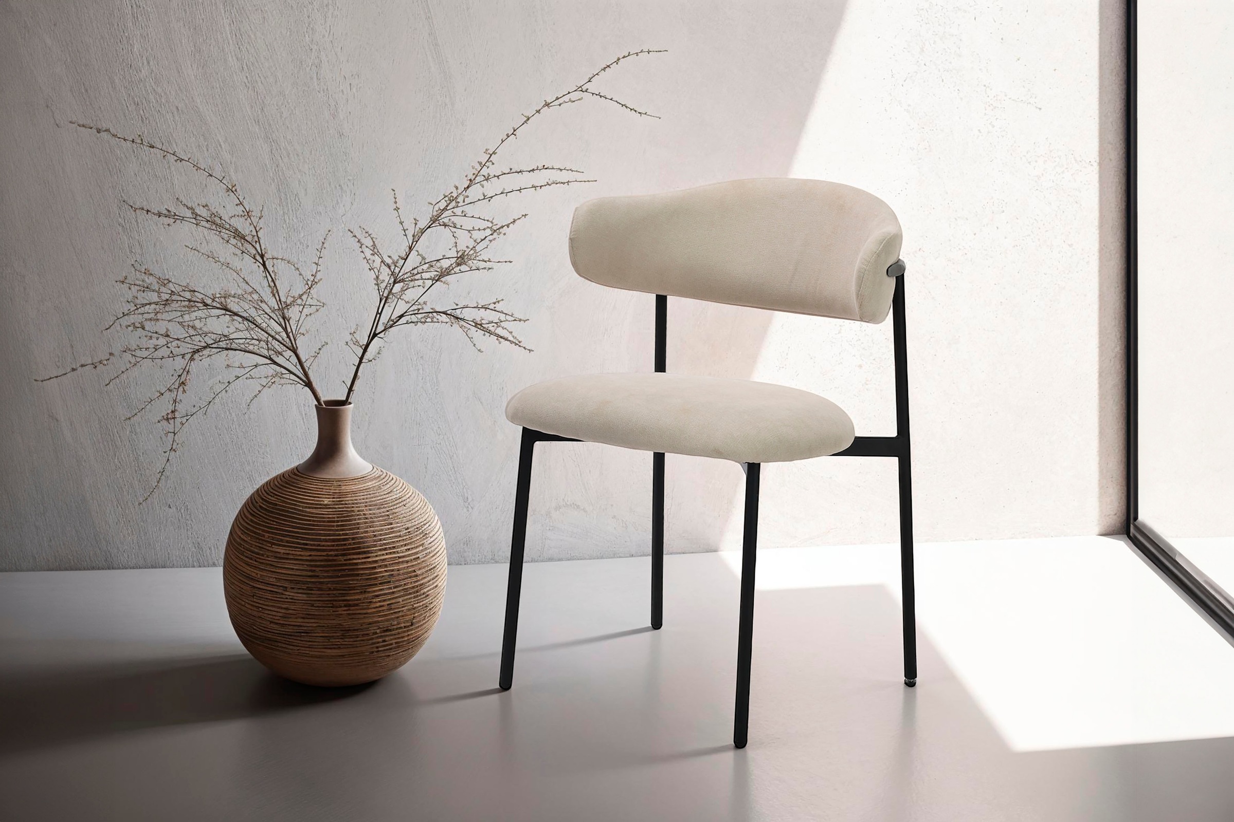 byLIVING Esszimmerstuhl »Jersey (2er-Set)«, (Set), Gestell Metall schwarz, Küchenstuhl, Webstoffbezug, diverse Farben