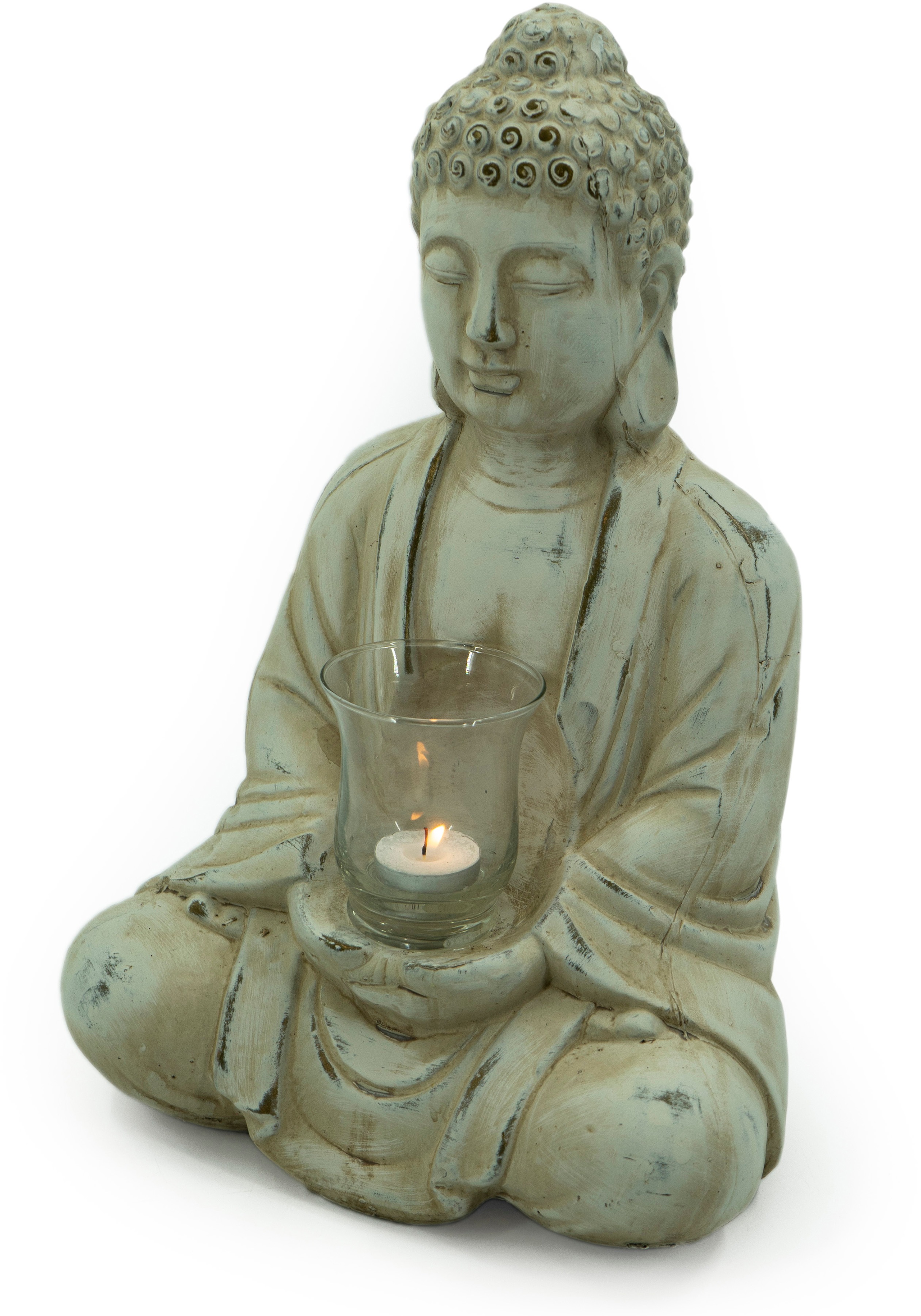 NOOR LIVING Teelichthalter »Buddha« mit Teelichtglas, Höhe 40 cm günstig online kaufen
