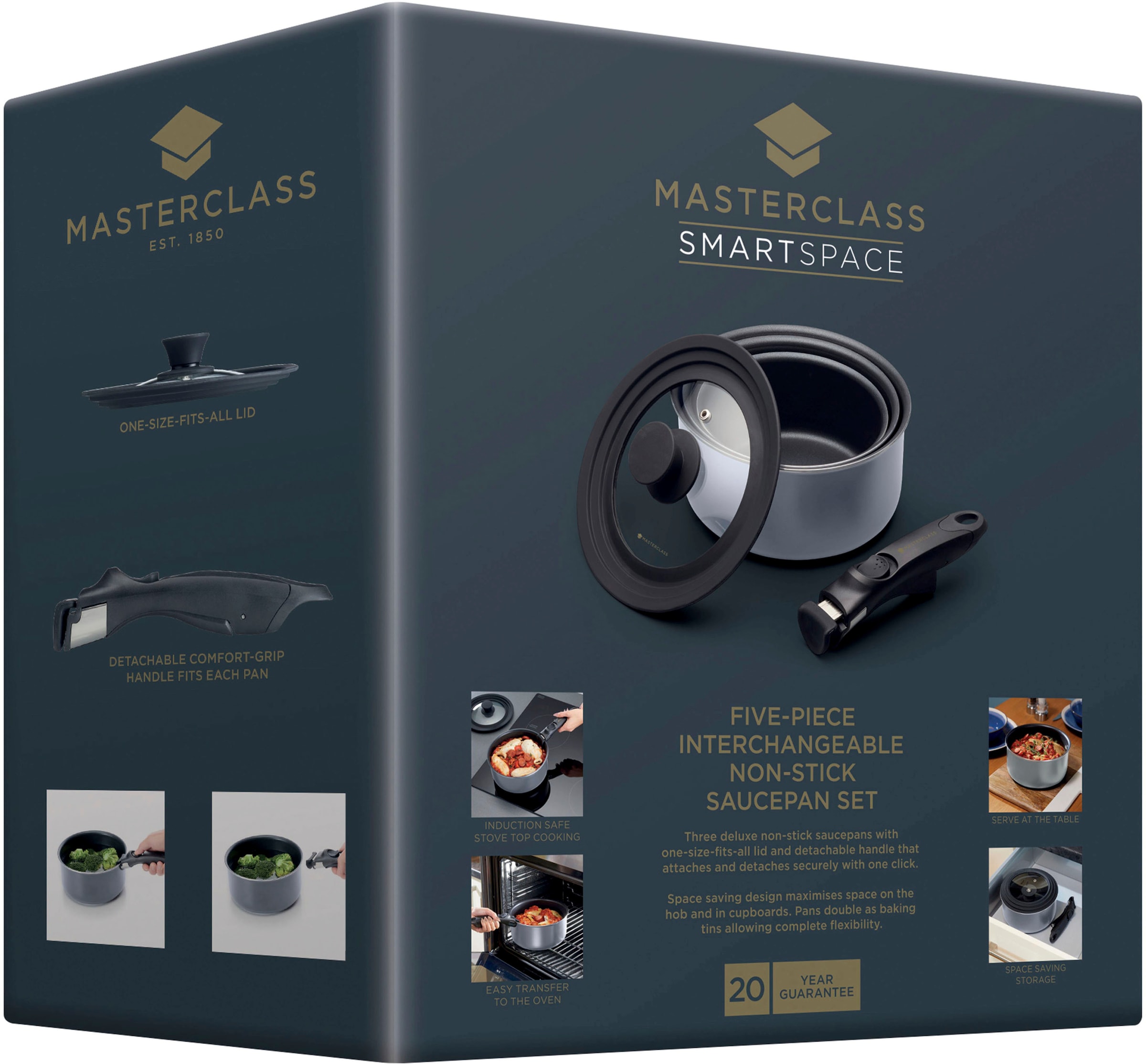 Master Class Pfannen-Set »MasterClass«, Aluminium, (Set, 3 tlg., je 1 Pfanne Ø 17 cm, H. 8 cm, Ø 19,5 cm, H. 9 cm, Ø 21 cm, H. 10 cm), Induktion