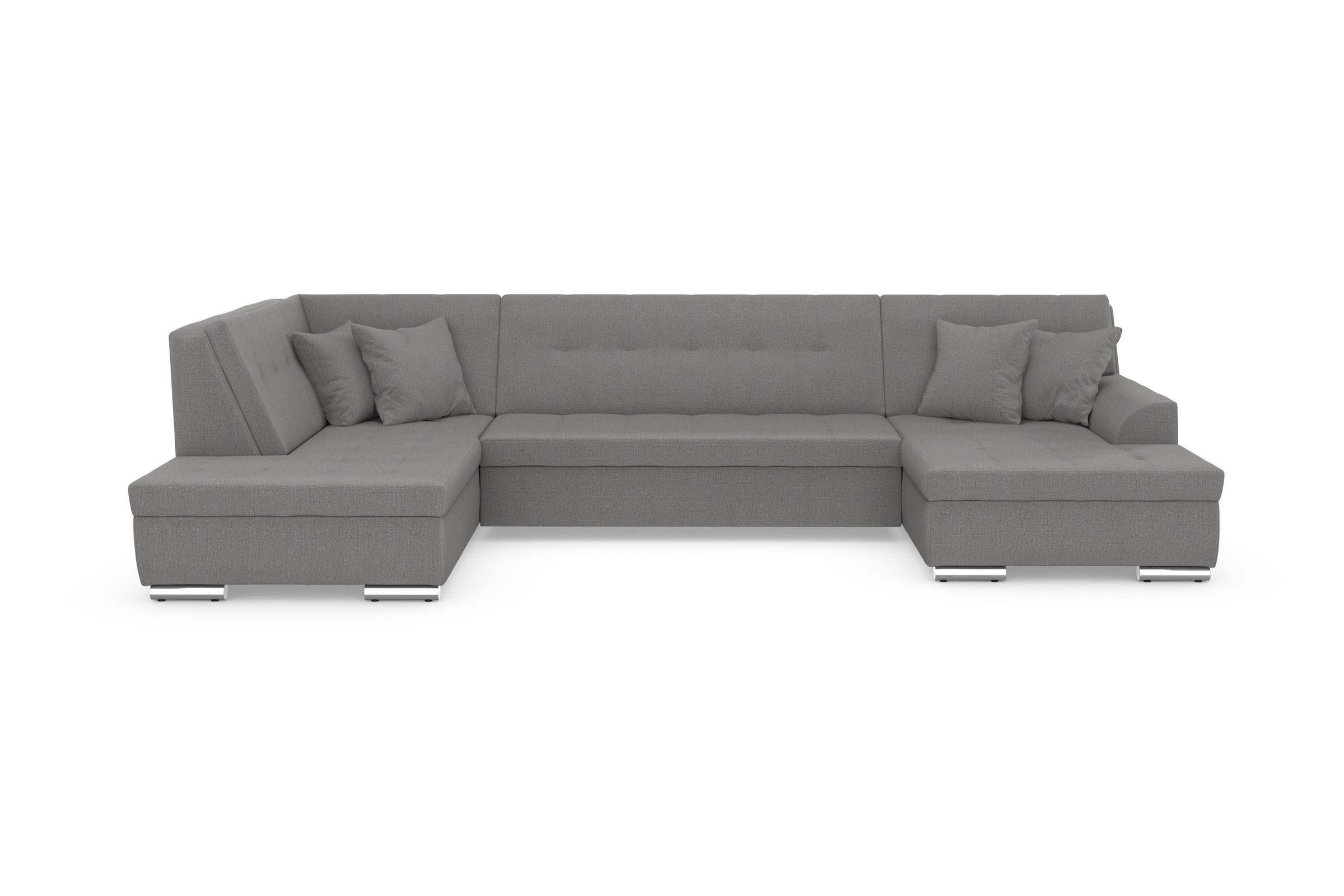 DOMO collection Wohnlandschaft »Treviso incl. Zierkissen, moderne Steppung, XXL: B/T/H: 364/201/83 cm«, wahlweise mit Bettfunktion, in vielen Bezugsarten auch in Cord U-Form
