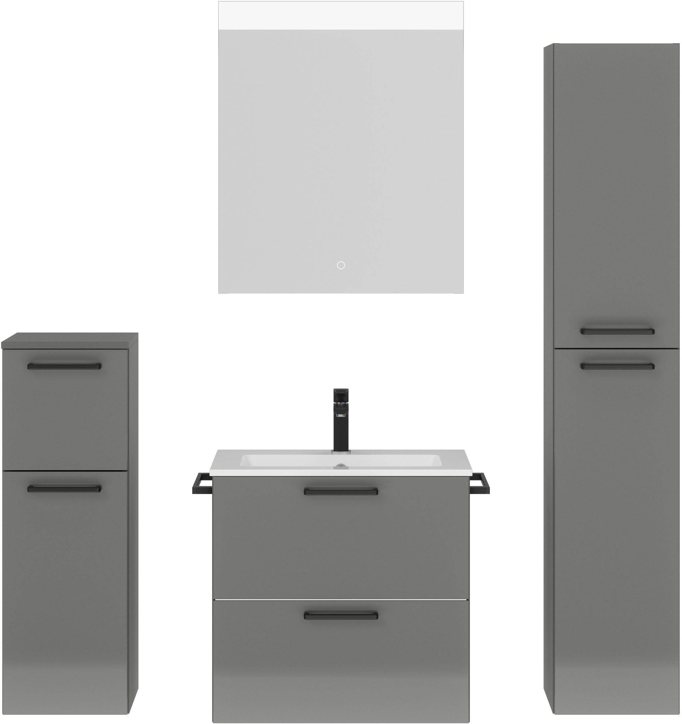 nobilia® Badmöbel-Set »Tolvina« vormontiert, mit Soft-Close, 4 Stk. tlg. günstig online kaufen