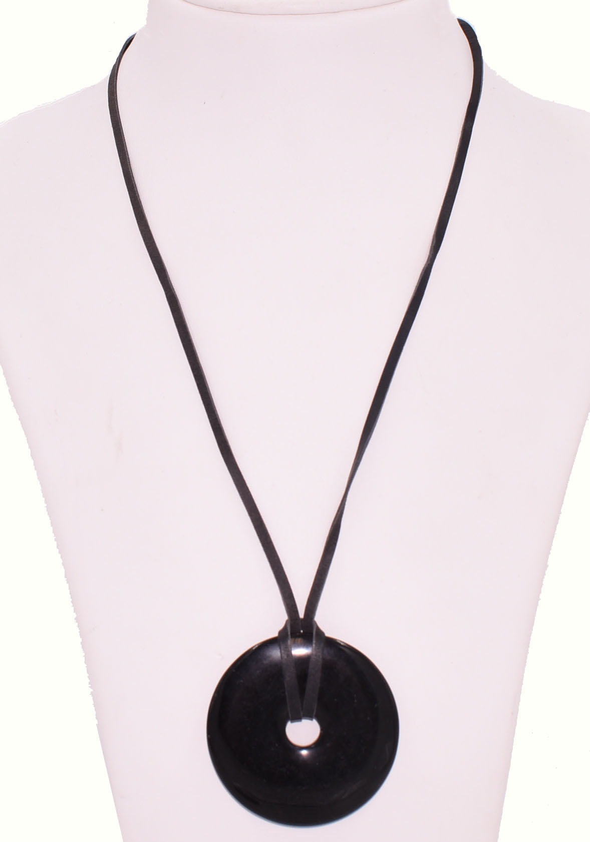 Firetti Kette mit Anhänger »Schmuck Geschenk Donut«, Made in Germany - mit Onyx, Aventurin, Dalmatiner Jaspis oder Obsidian