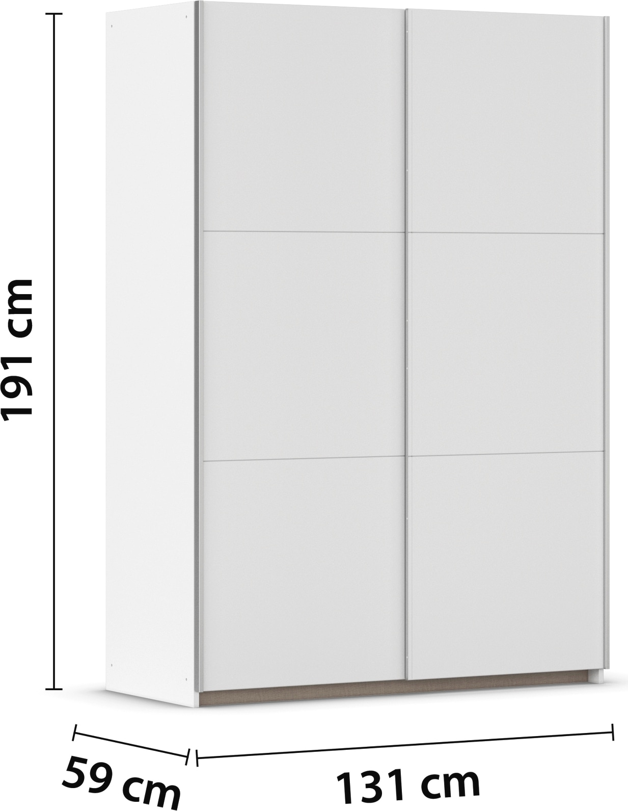 INOSIGN Schwebetürenschrank »Paully Schlafzimmerschrank Garderobe«, Kleiderschrank Breite 131 cm Bestseller Made in Germany Schrank