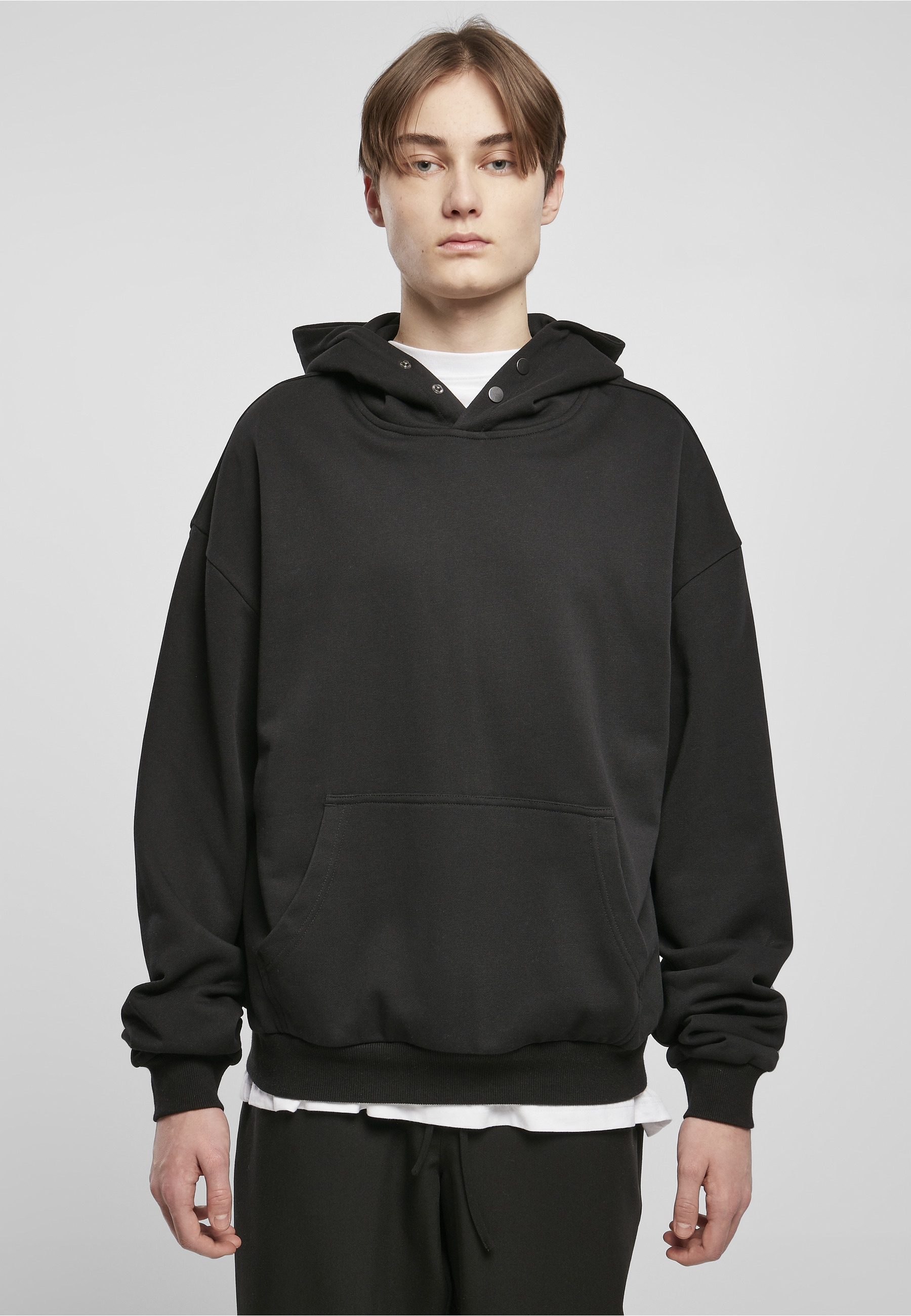 URBAN CLASSICS Rundhalspullover »Urban Classics Herren Snap Hoody« 1 Stk.