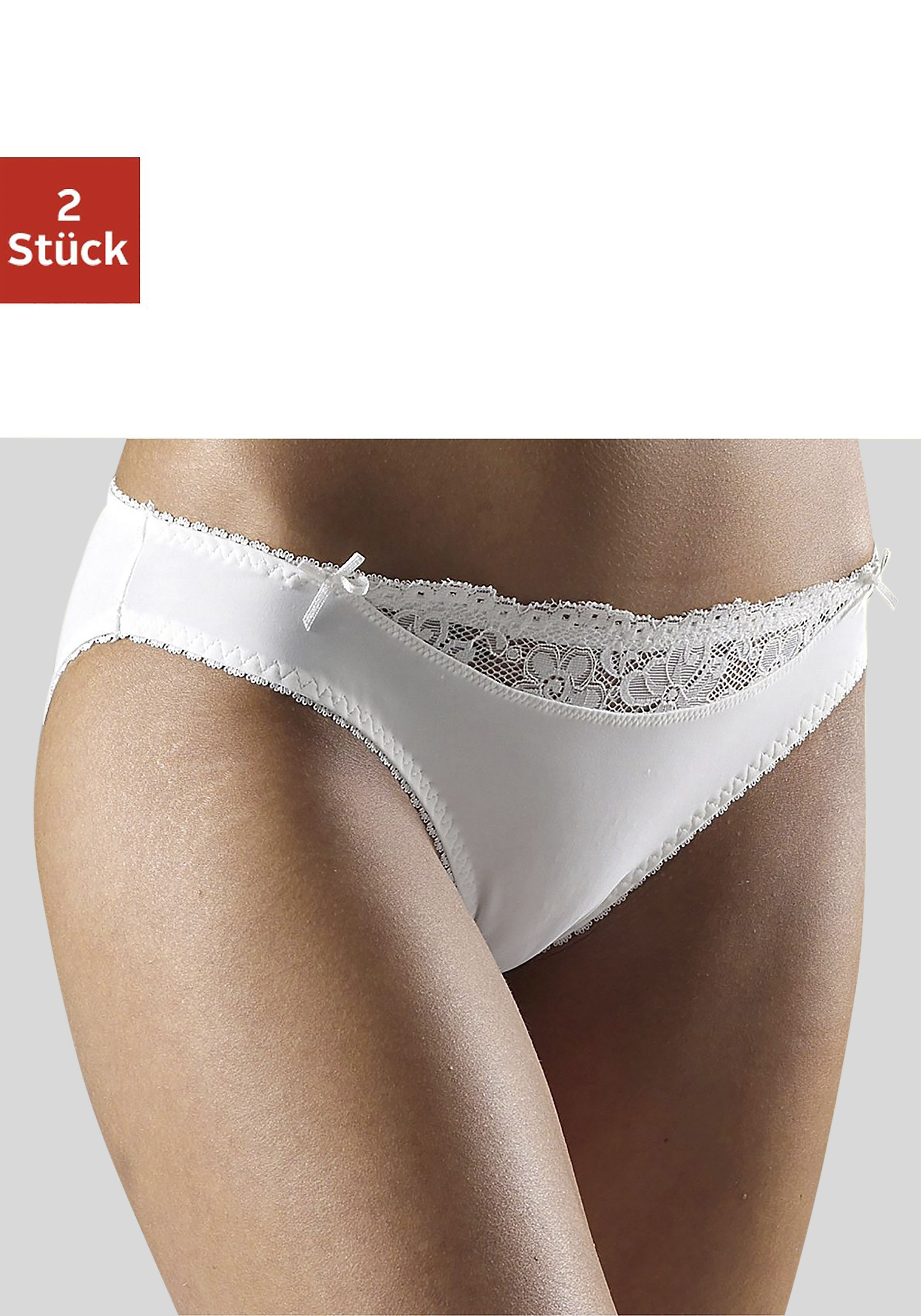 Slip, (2 St.), mit Spitzeneinsatz vorne