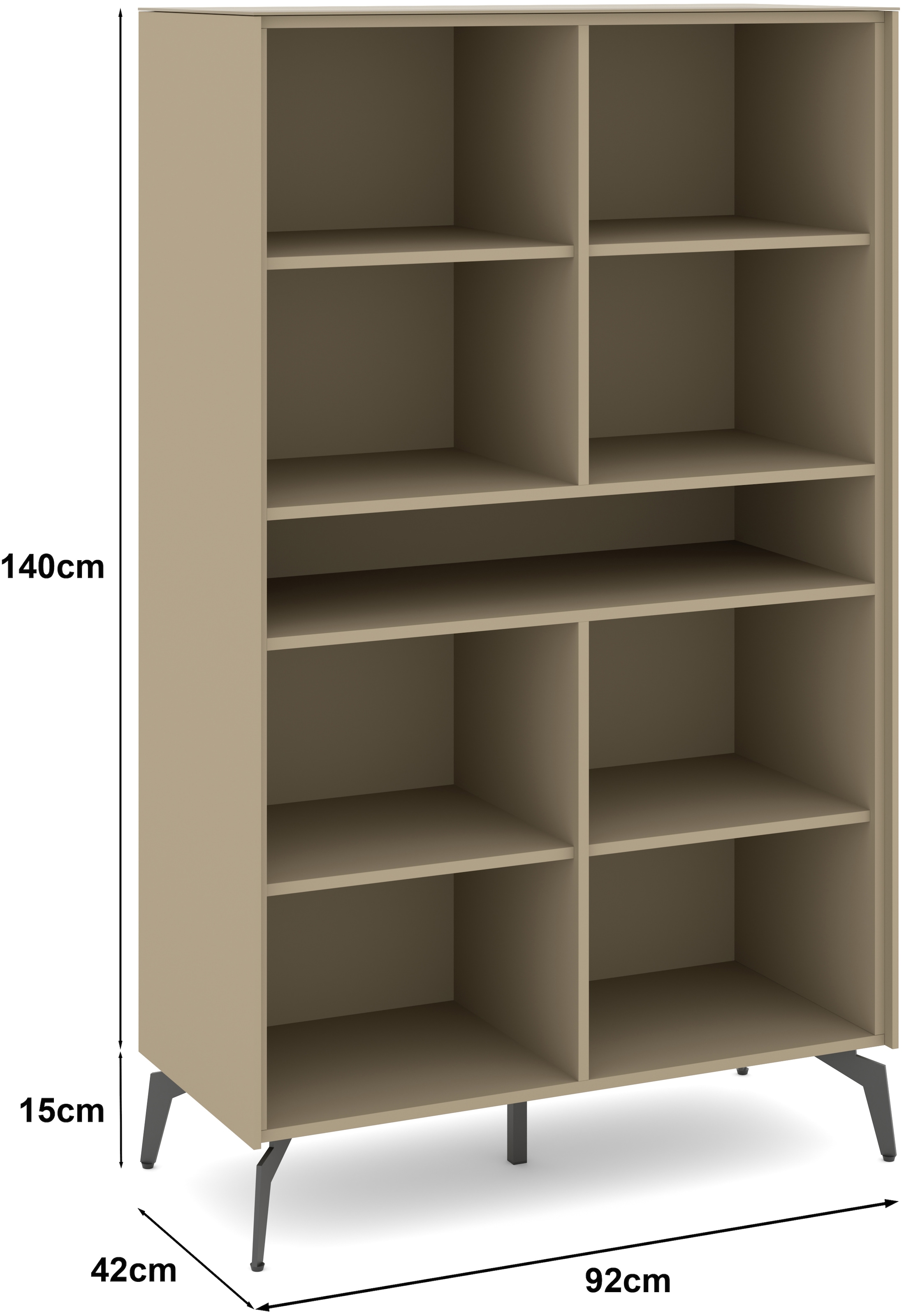set one by Musterring Highboard »Reno« 1 Stk. tlg. Mit Winkelfuß in diversen Farben, 155 cm Höhe & Farbauswahl