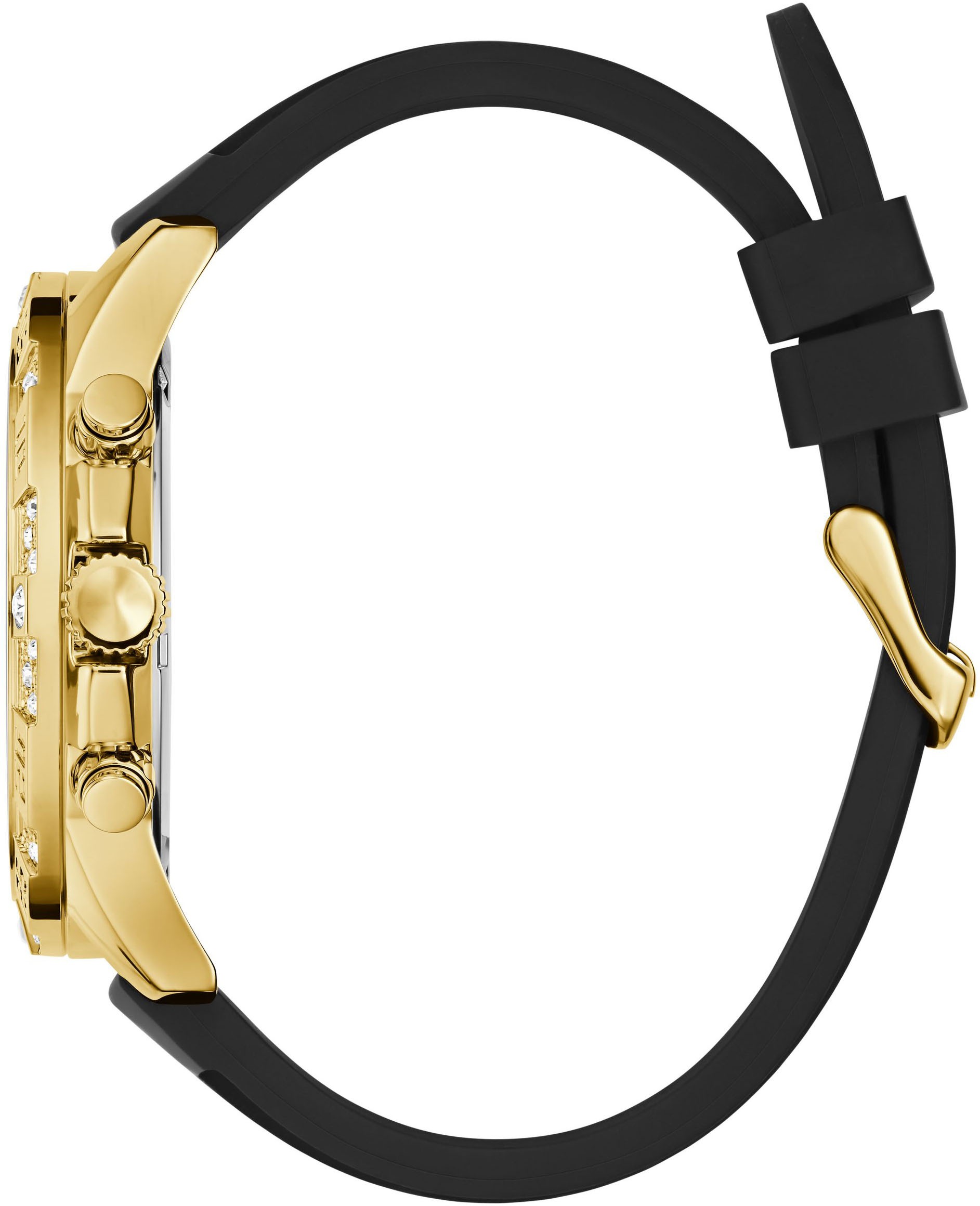 Guess Multifunktionsuhr »MAJESTIC«, Quarzuhr, Armbanduhr, Herrenuhr, Datum, Wochentag, Silikonarmband