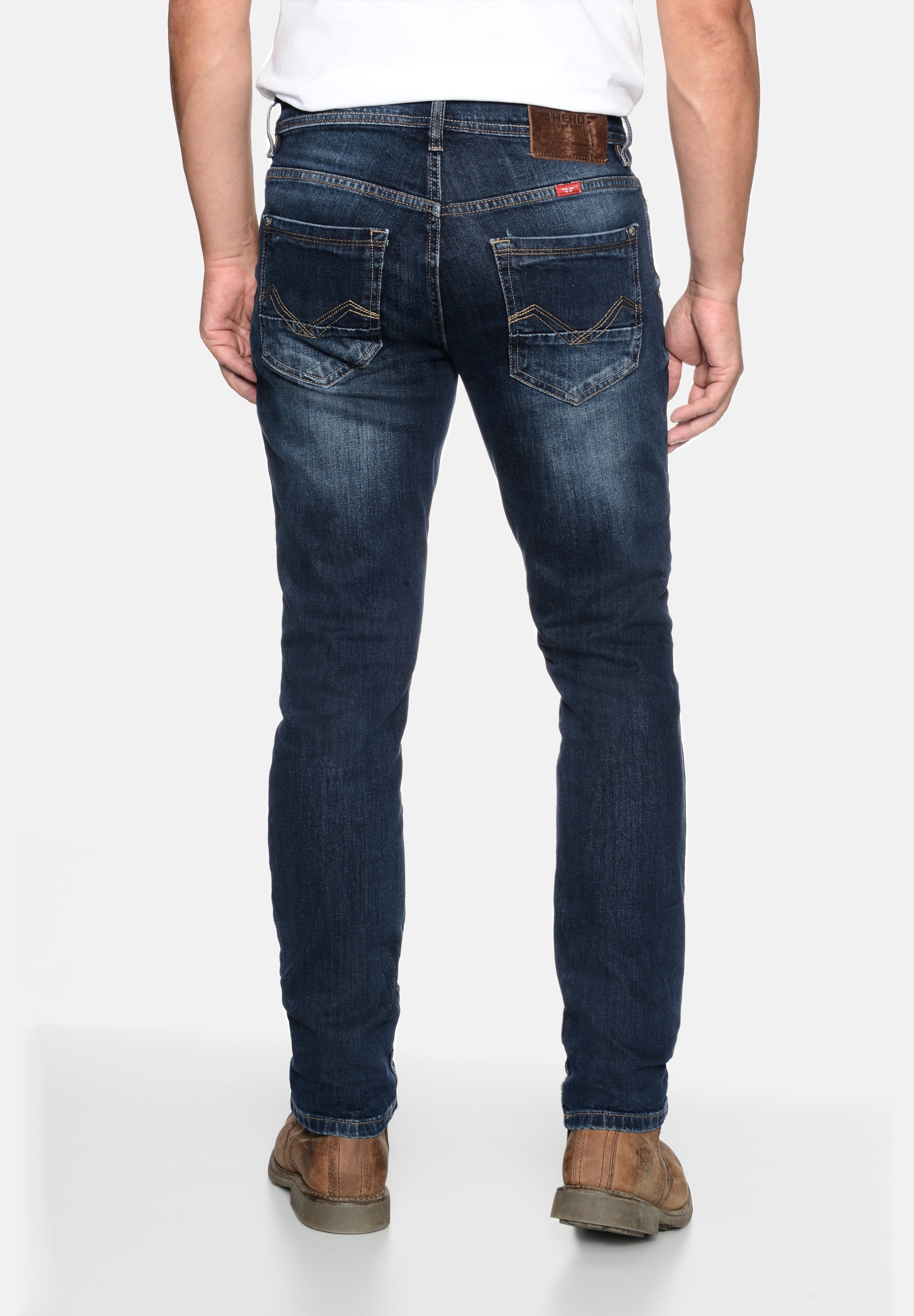 HERO by John Medoox 5-Pocket-Jeans »Portland Denim Slim Straight Stretch«, Straight Fit Casual Clean Wash Denim Jeans für Herren
