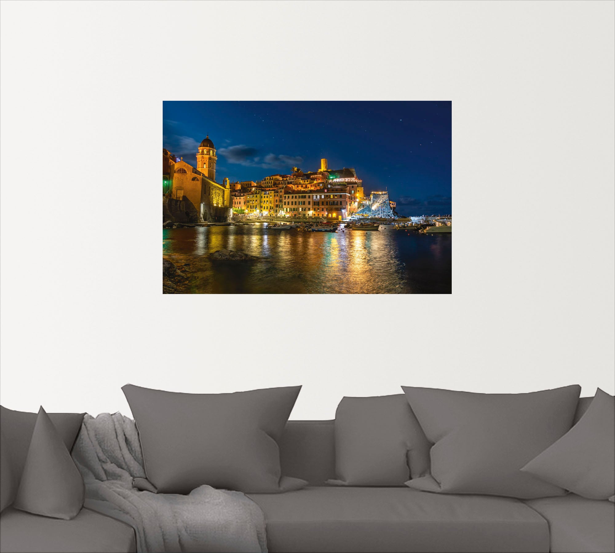Artland Wandbild »Vernazza in der Cinque Terre in Italien bei Nacht«, Italien, (1 St.), als Alubild, Leinwandbild, Wandaufkleber oder Poster in versch. Größen
