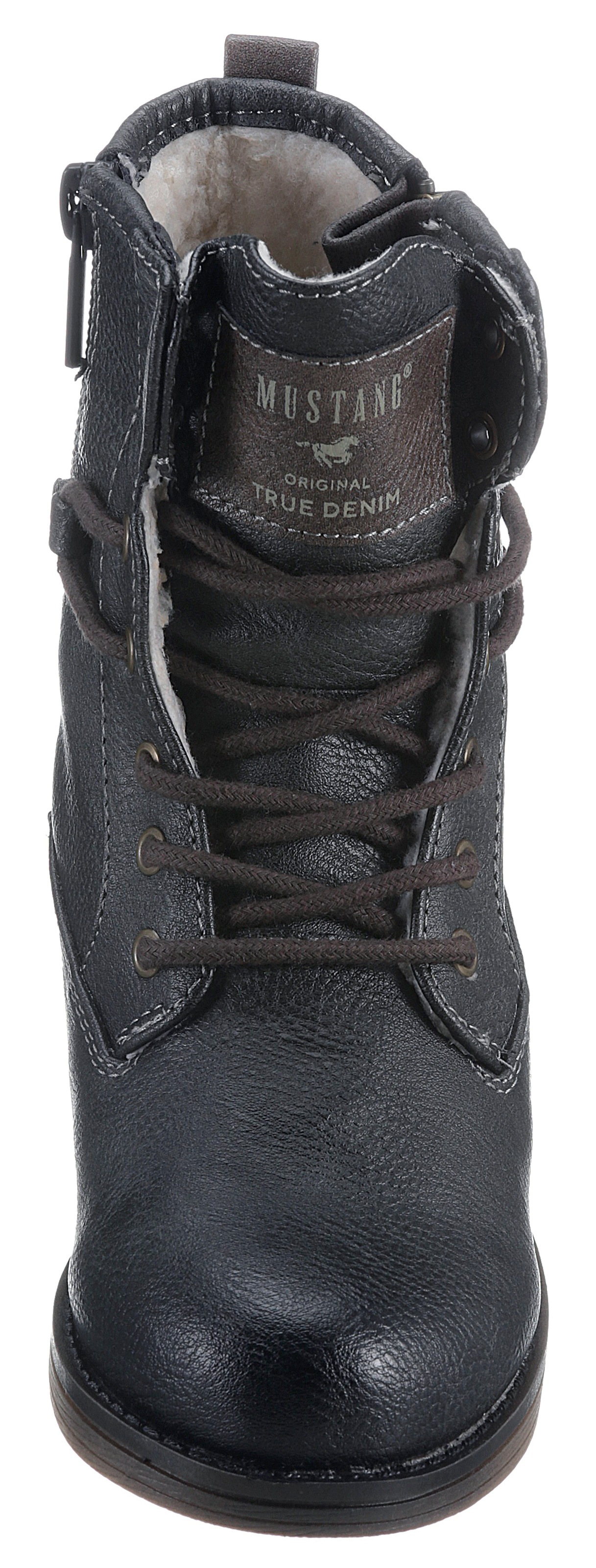 Mustang Shoes Winterboots, Schnürboots, Stiefelette, Blockabsatz, mit Reißverschluss