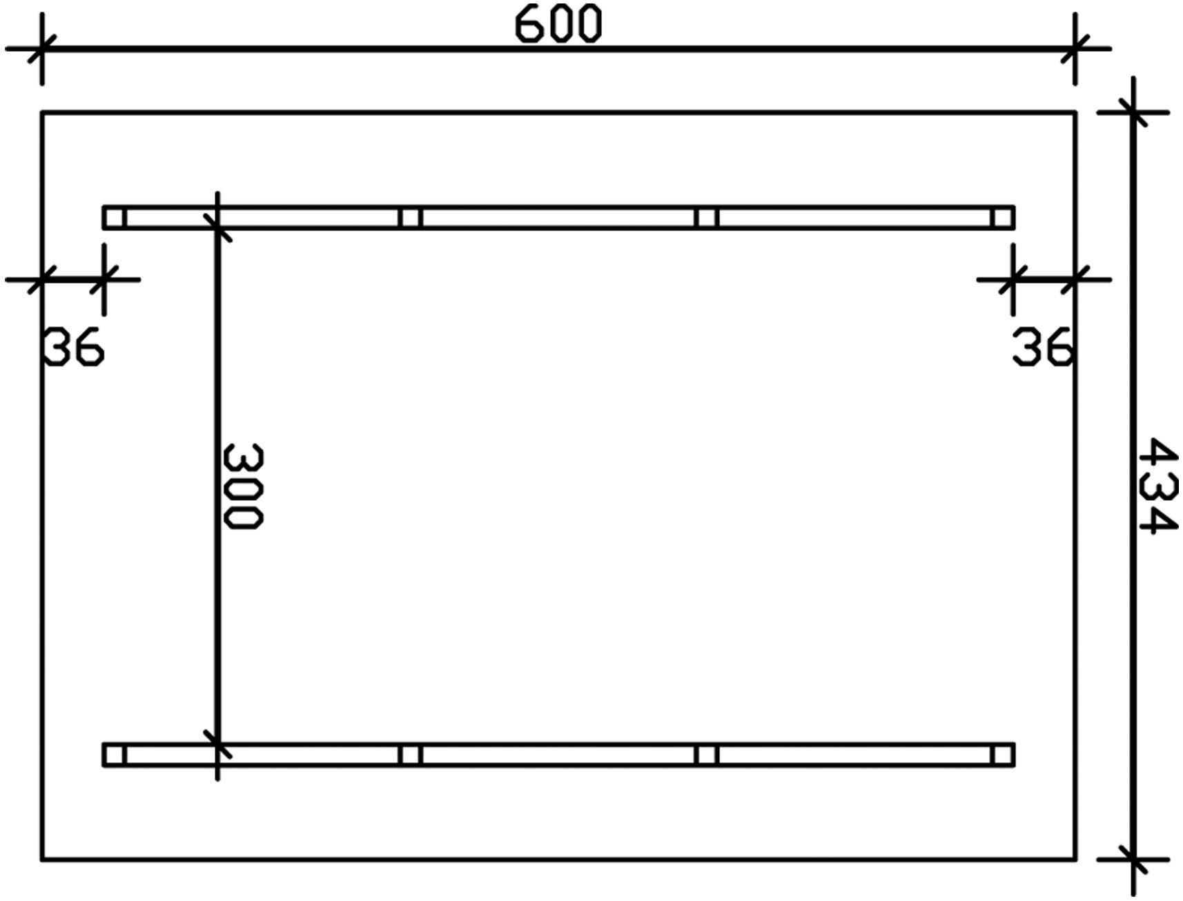 Skanholz Einzelcarport »Schwarzwald«, KVH-Fichte, 300 cm, Eiche hell, mit Dachschalung