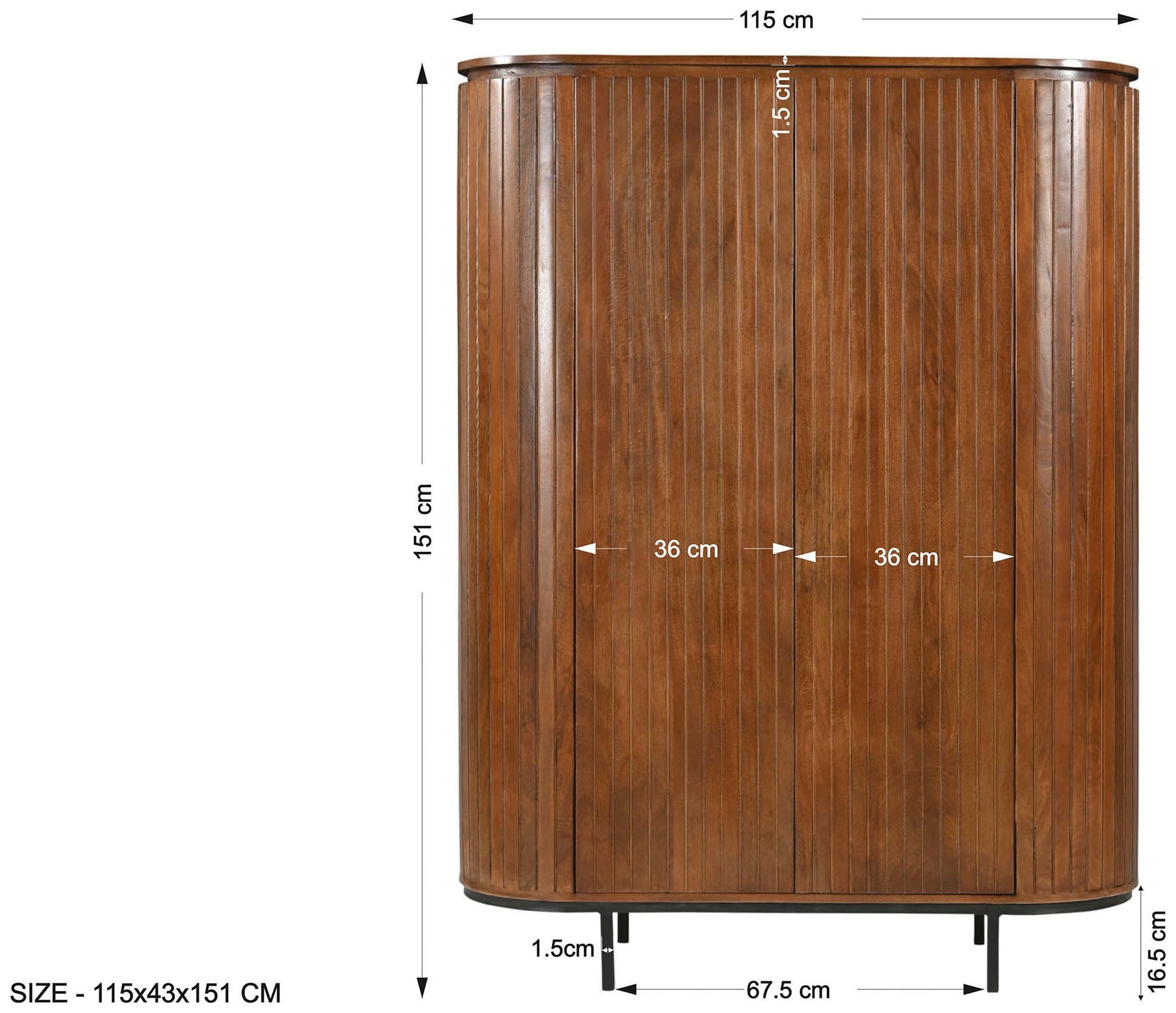 SIT Highboard »MANGO NATURAL«, (1 St.), mit Lamellenfront