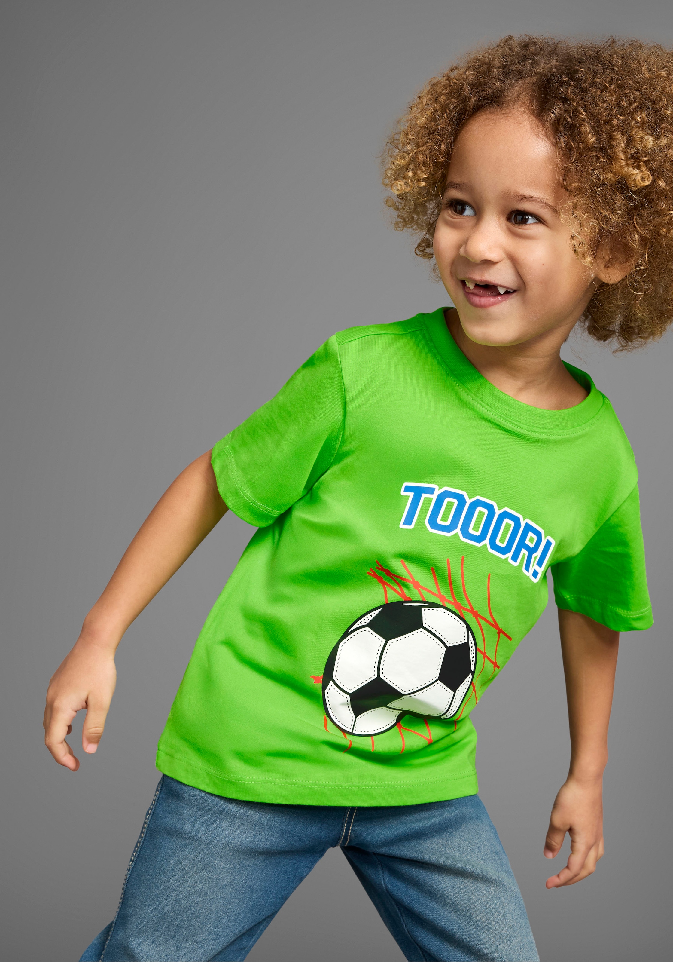 KIDSWORLD T-Shirt »Fußball-Print: TOOOR«, Kurzarm, Basic-Passform, mit Statements/Sprüchen