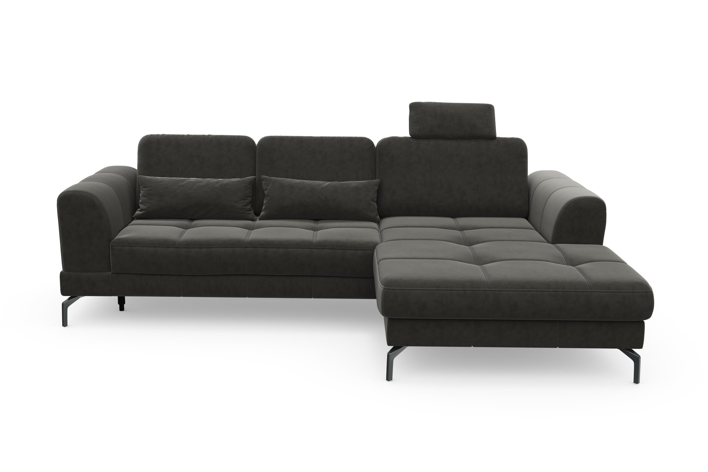 sit&more Ecksofa »Bendigo L-Form«, inklusive Sitztiefenverstellung, Bodenfreiheit 15 cm, 2 Fußfarben