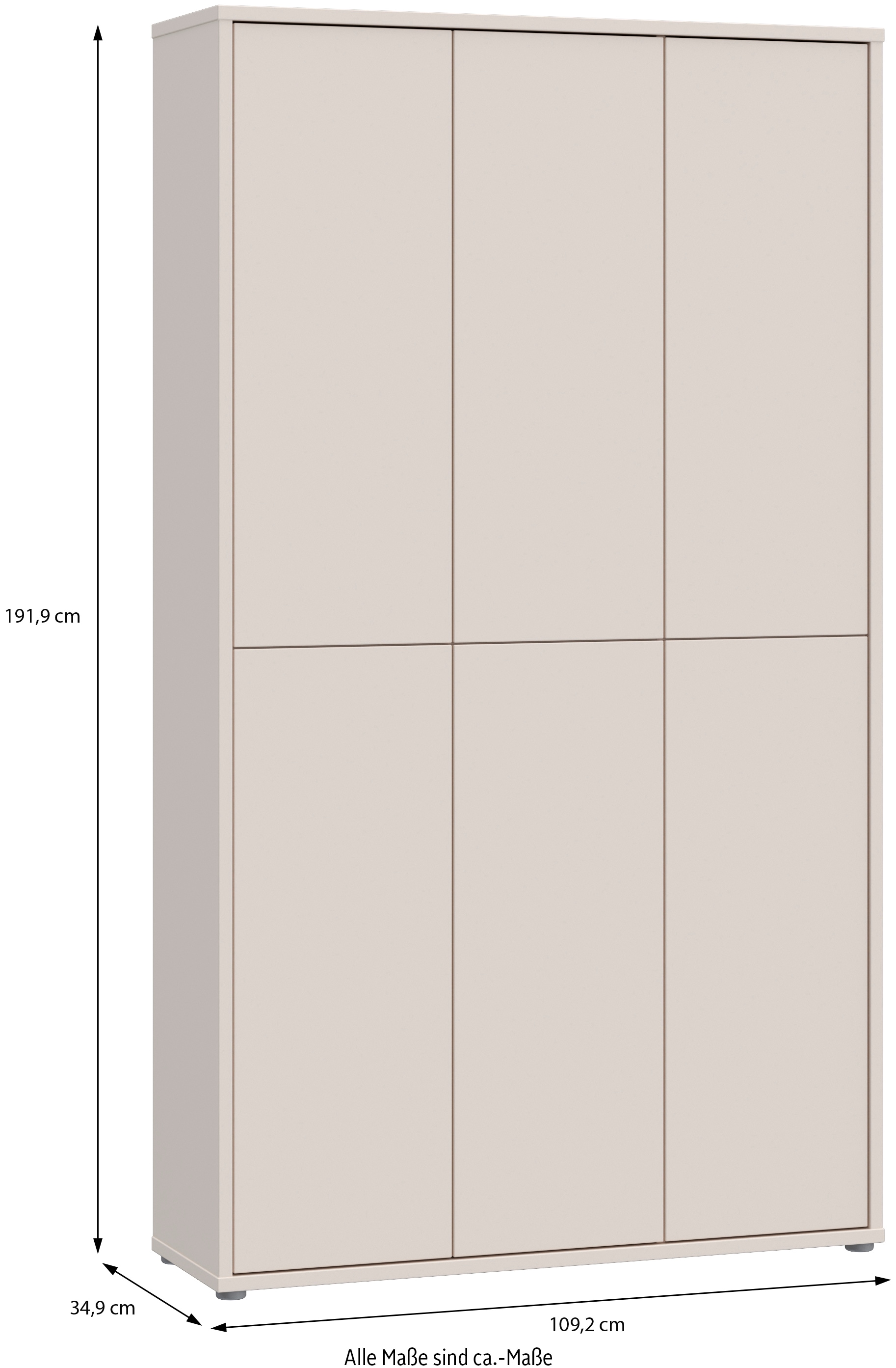 FORTE Schuhschrank »Alice Springs« B/H/T 109,2/191,9/34,9 cm,  Stauraumschrank, Mehrzweckschrank, (B/H 109cm x 192cm), mit 16 Böden