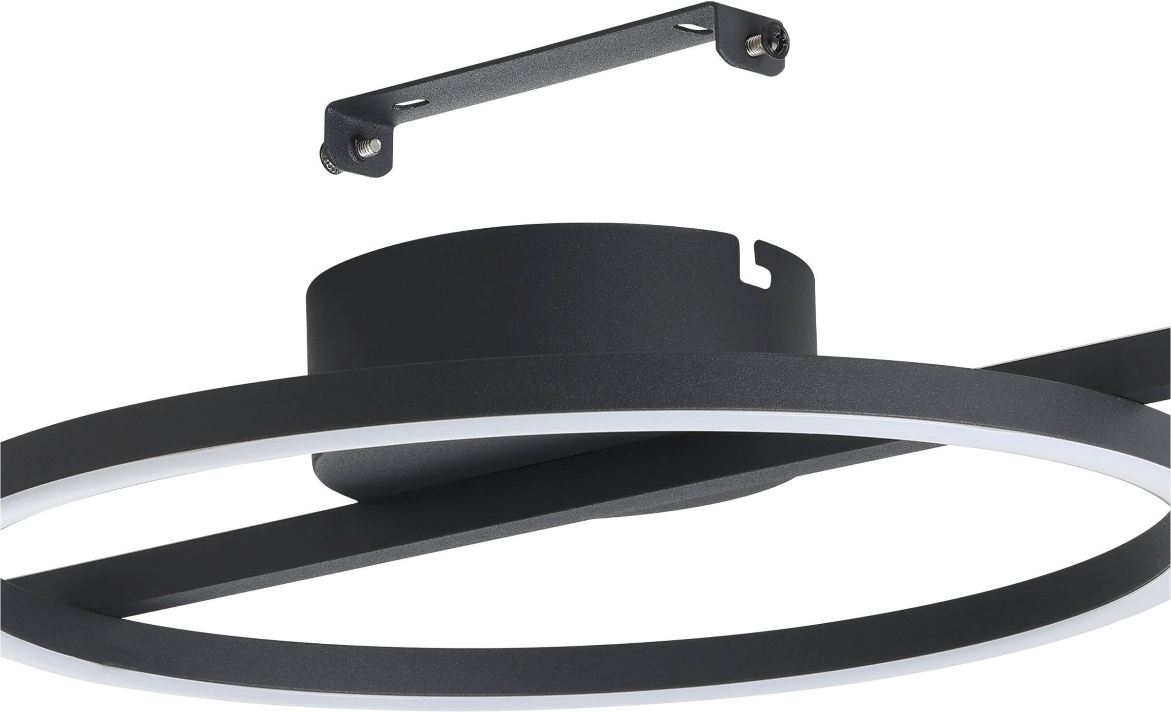 EGLO Deckenleuchte »Amandolo Deckenlampe RGB Backlight Fernbedienung inkl. geometrisch« LED-Modul 1 Stk. Kaltweiß | RGB Wand-/Deckenleuchte - L40 x B30 x H6,5 cm - schwarz - 17W inkl.