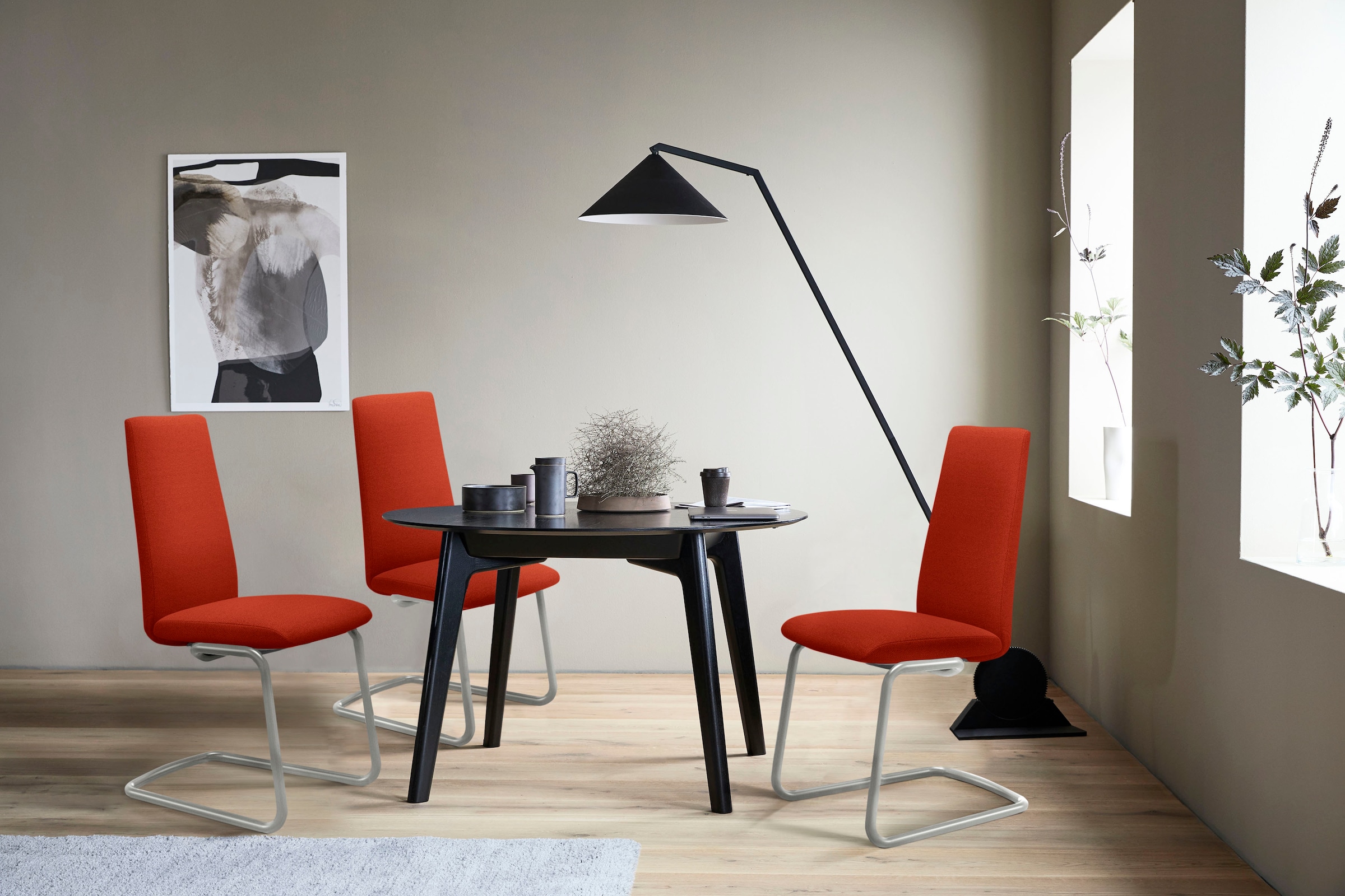 Stressless® Polsterstuhl »Laurel«, ROHLEDER Stoff Q2 FARON, High Back, Größe L, mit Beinen aus Stahl in Chrom glänzend