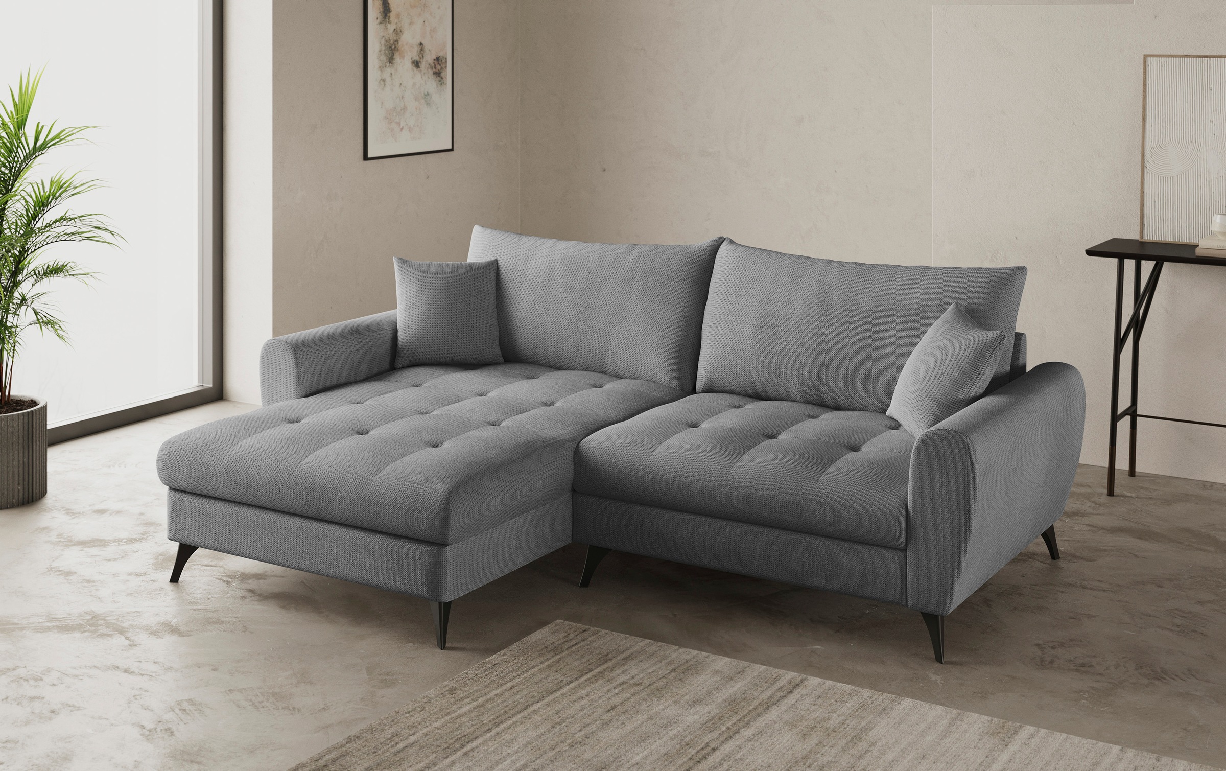 Mr. Couch Ecksofa »Blackburn II L-Form« Wahlweise mit Kaltschaumpolsterung bis 140 kg belastbar