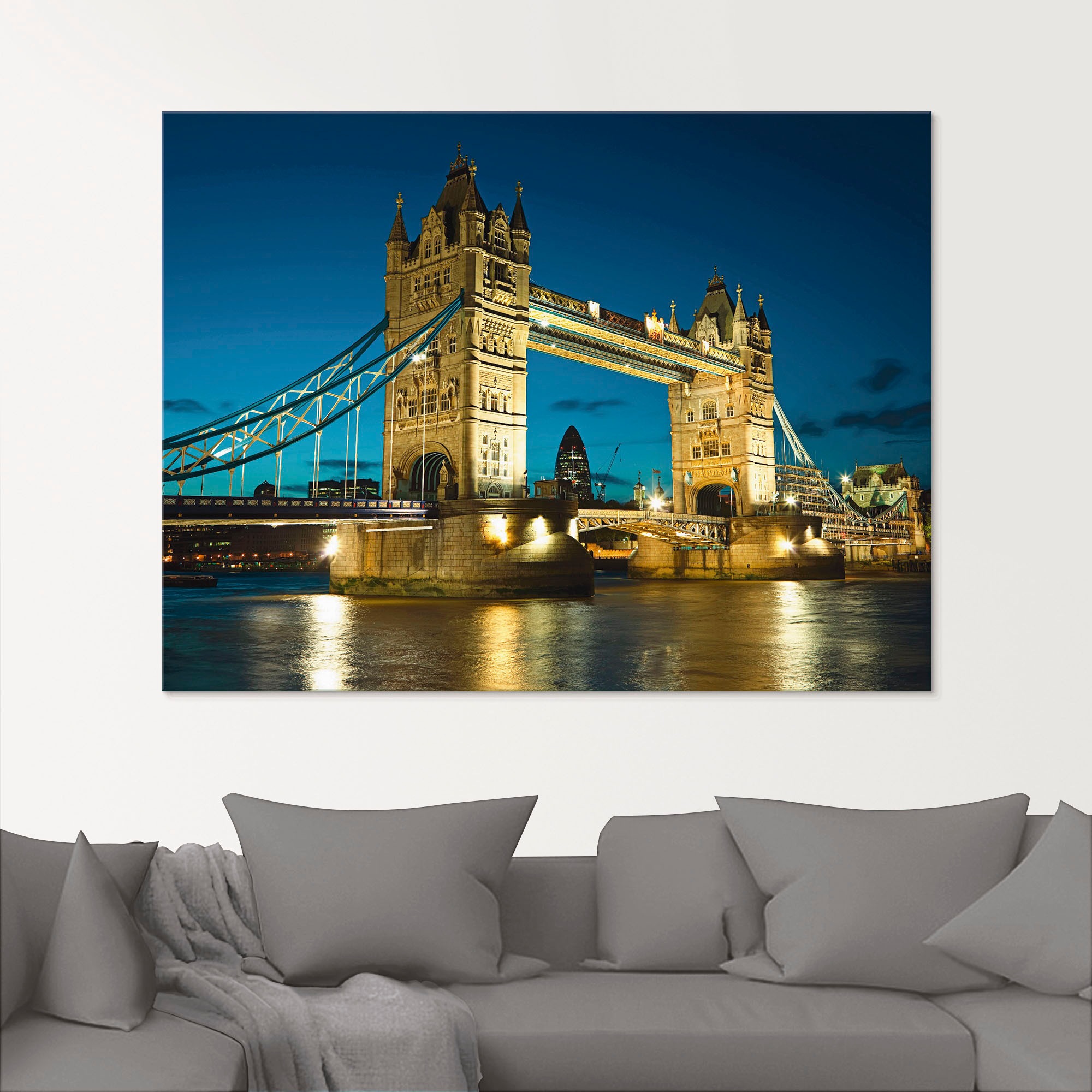Artland Glasbild »Tower Bridge Abenddämmerung London« Brücken 1 Stk. tlg. i günstig online kaufen