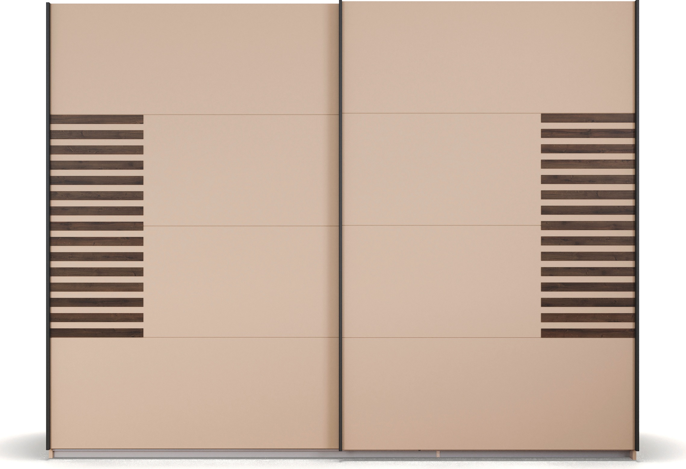 rauch Schwebetürenschrank »Kleiderschrank Schrank Garderobe Schlafzimmerschrank BAREA«, Front mit Auflage in moderner Lamellen-Optik MADE IN GERMANY