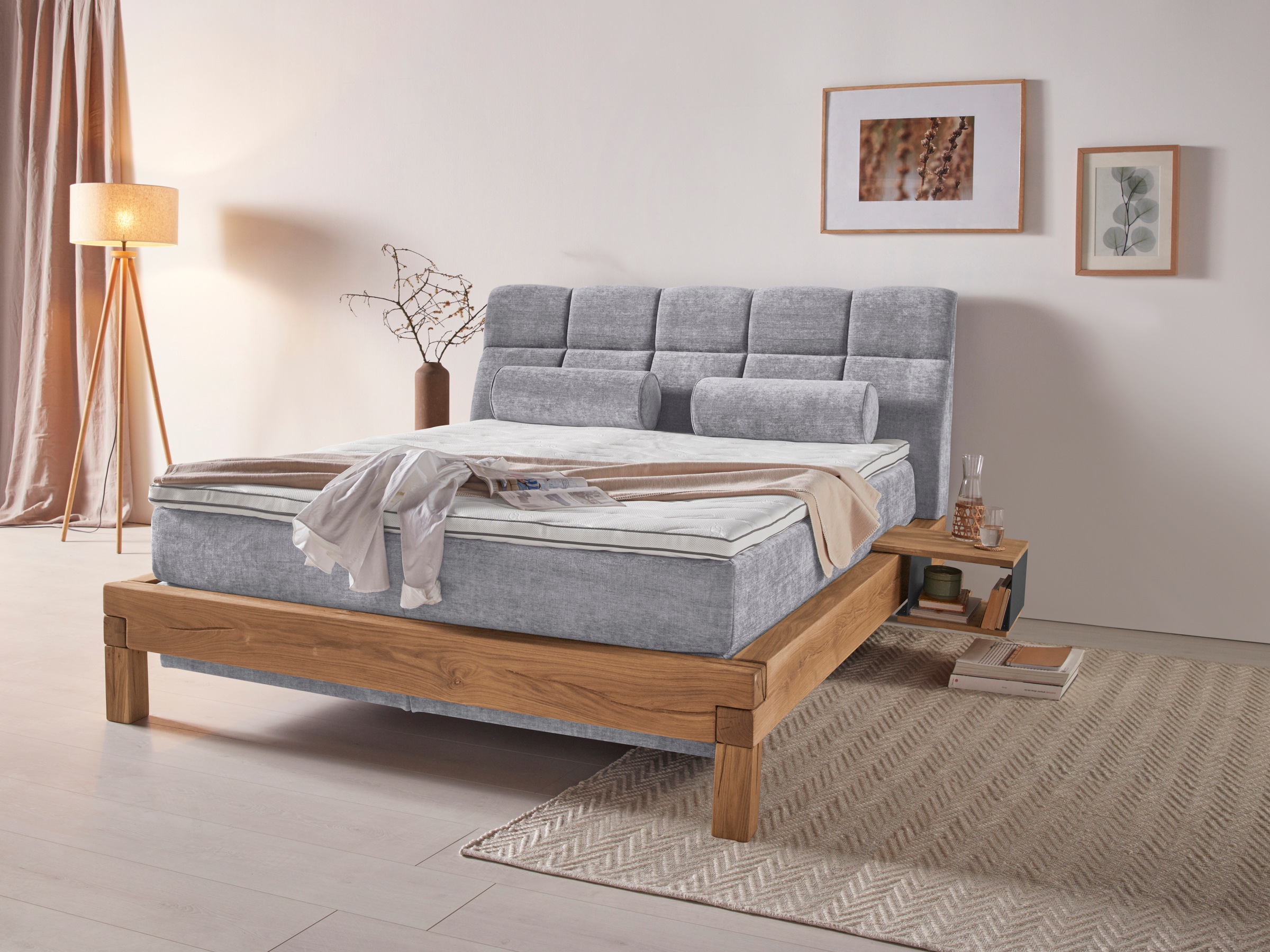Home affaire Boxspringbett »Villads«, Liegefläche: 160/200 cm aus Balkeneiche, Inside-Boxspring-Unterbau