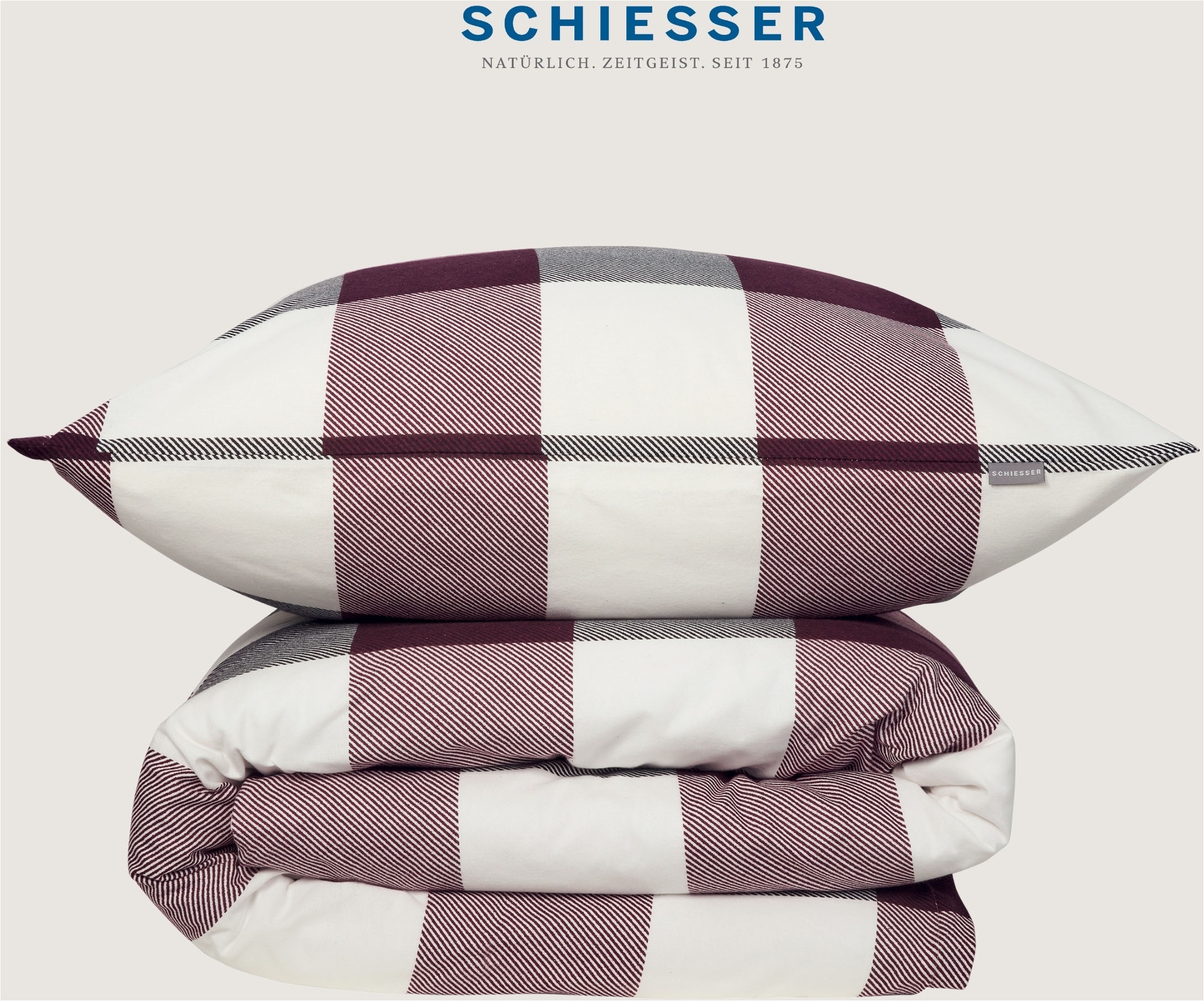 Schiesser Bettwäsche »Alice aus weichem Baumwollflanell mit schlichtem Karo günstig online kaufen