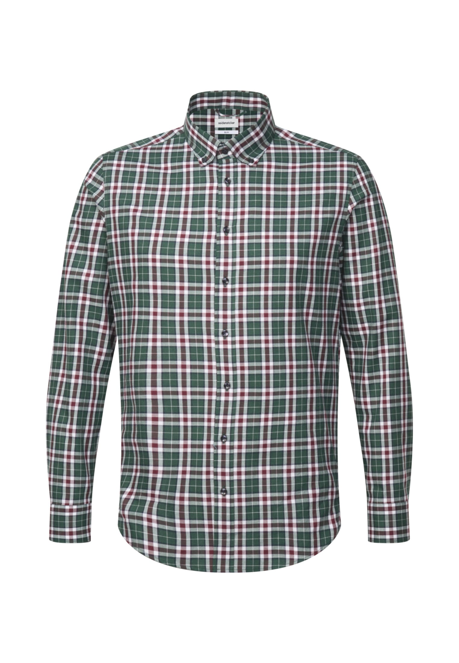 seidensticker Flanellhemd »Slim«, Slim Langarm Button-Down-Kragen Karo