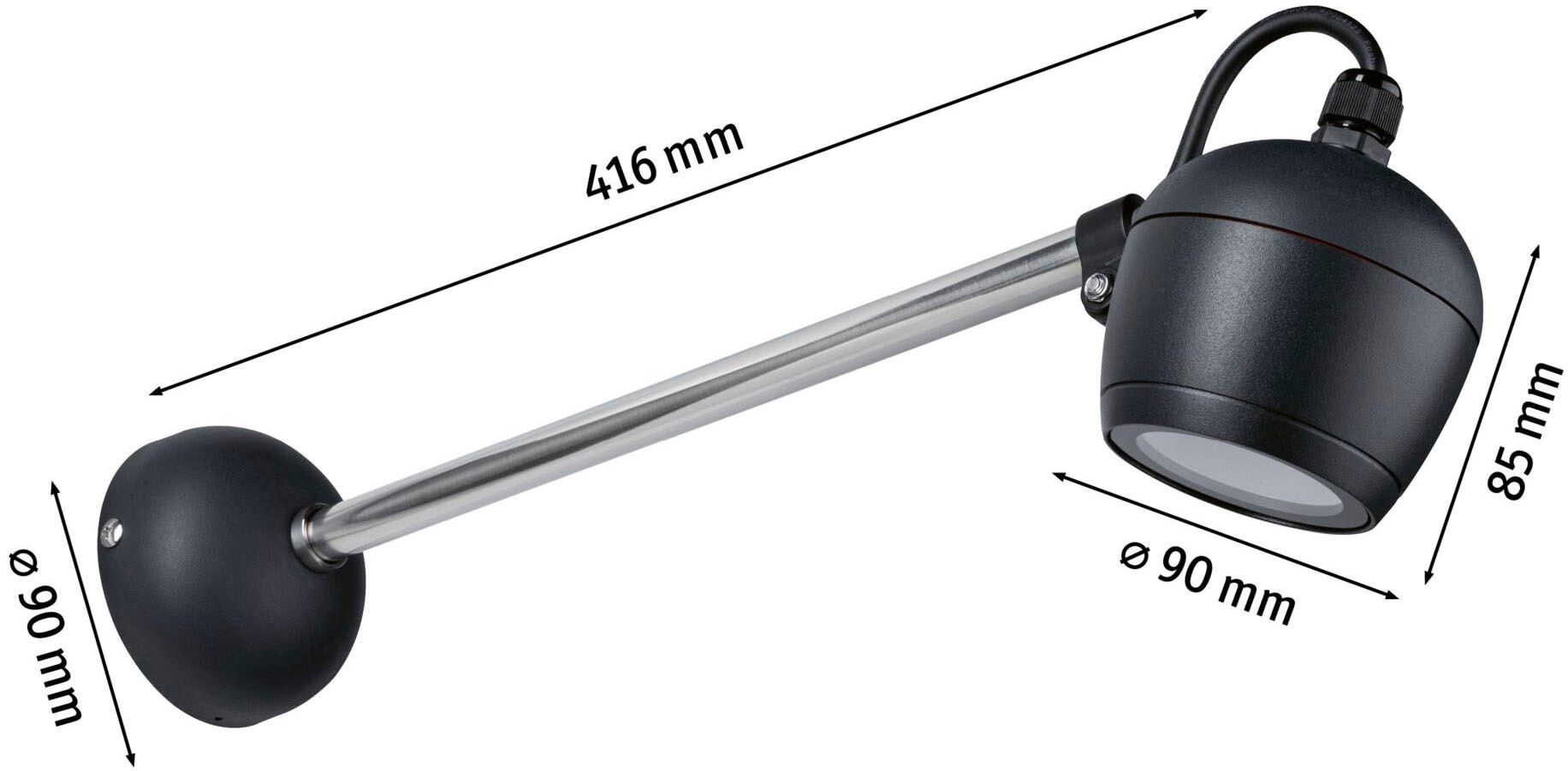 Paulmann LED Außen-Wandleuchte »Kikolo 230V 60° 3000K anthrazit« 1 Stk. Warmweiß