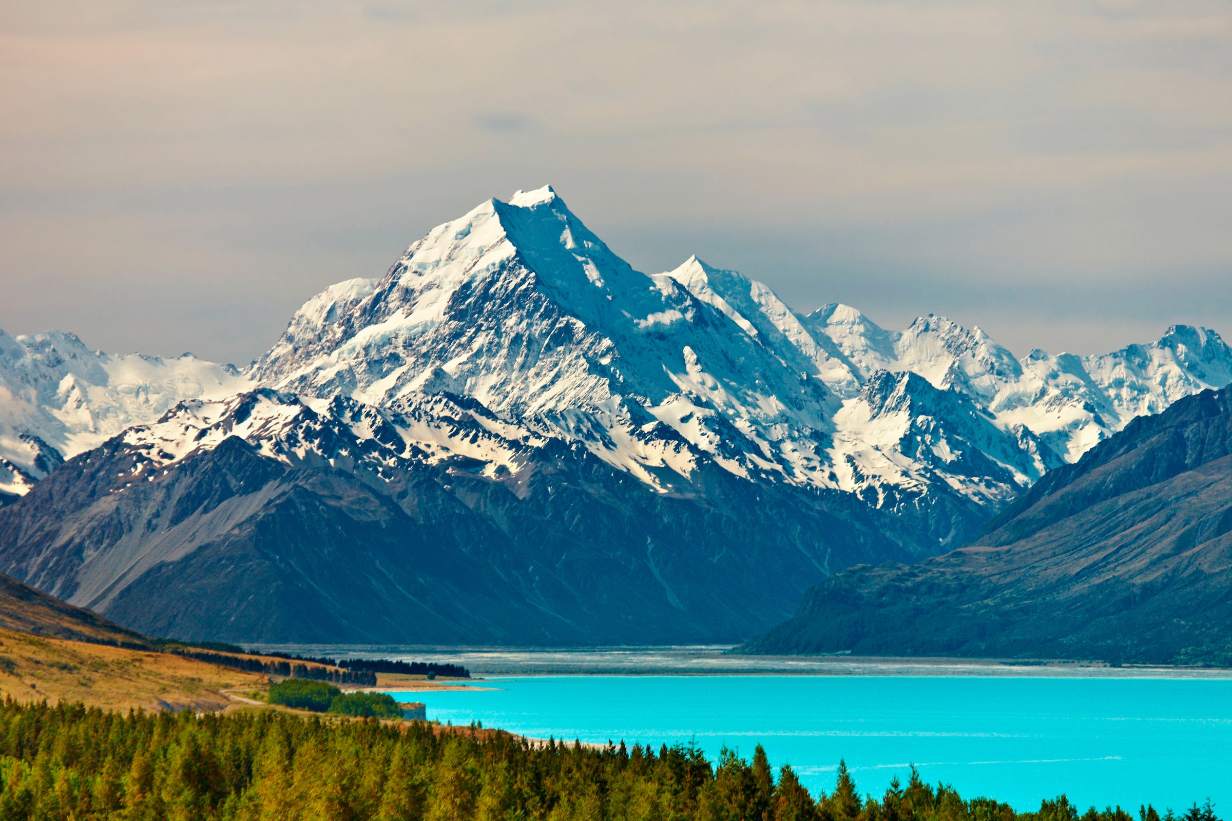 Papermoon Fototapete »Mount Cook and Pukaki Lake« glatt günstig online kaufen