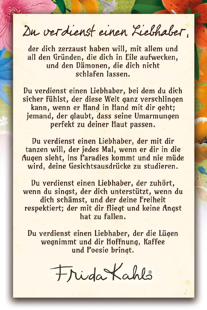 LuckyLinde Wanddekoobjekt »Frida Kahlo - Liebhaber« Exklusive JANOSCH Kindermotive, Stahlschild