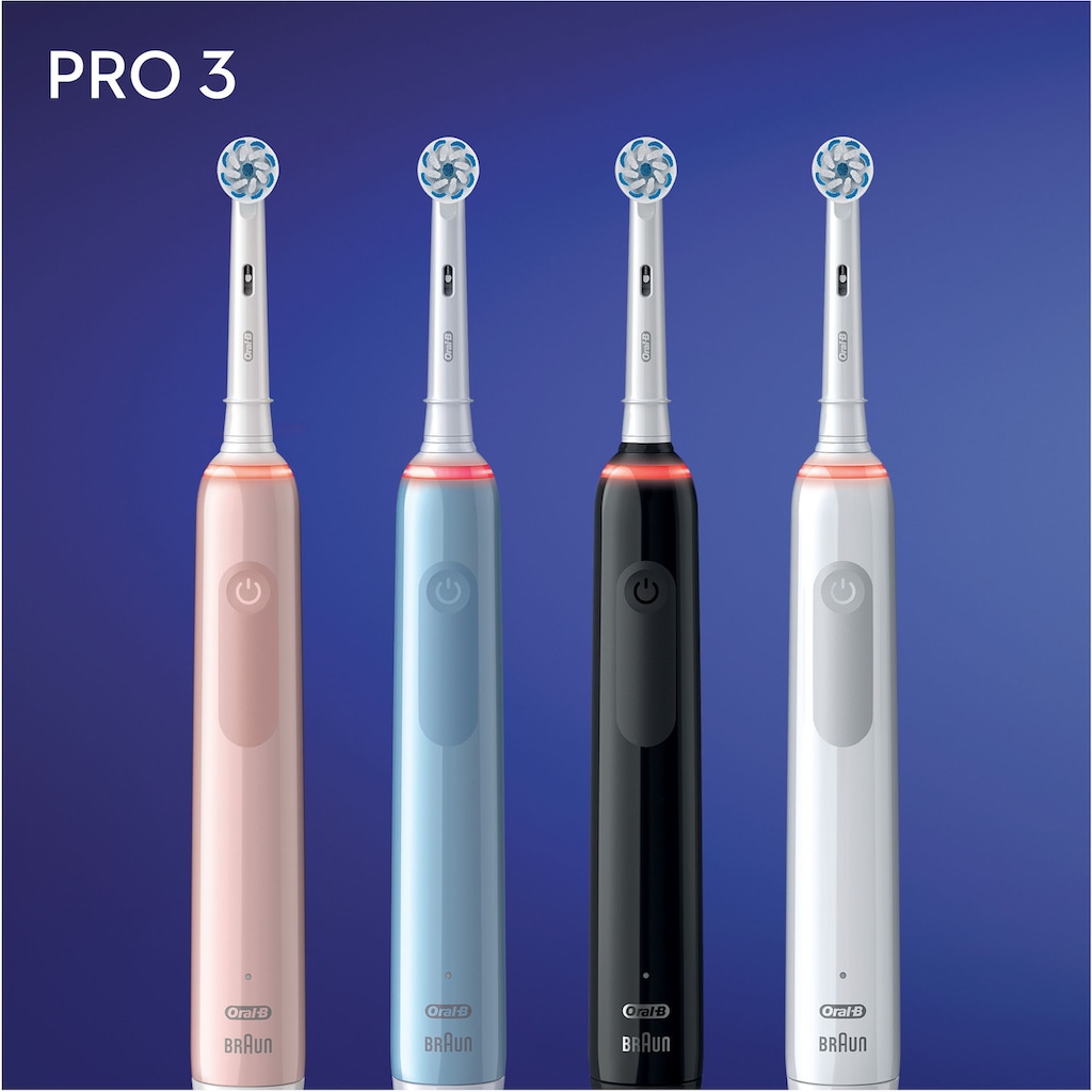 Oral-B Elektrische Zahnbürste »Pro 3 3000 Sensitive Clean«, 1 St. Aufsteckbürsten