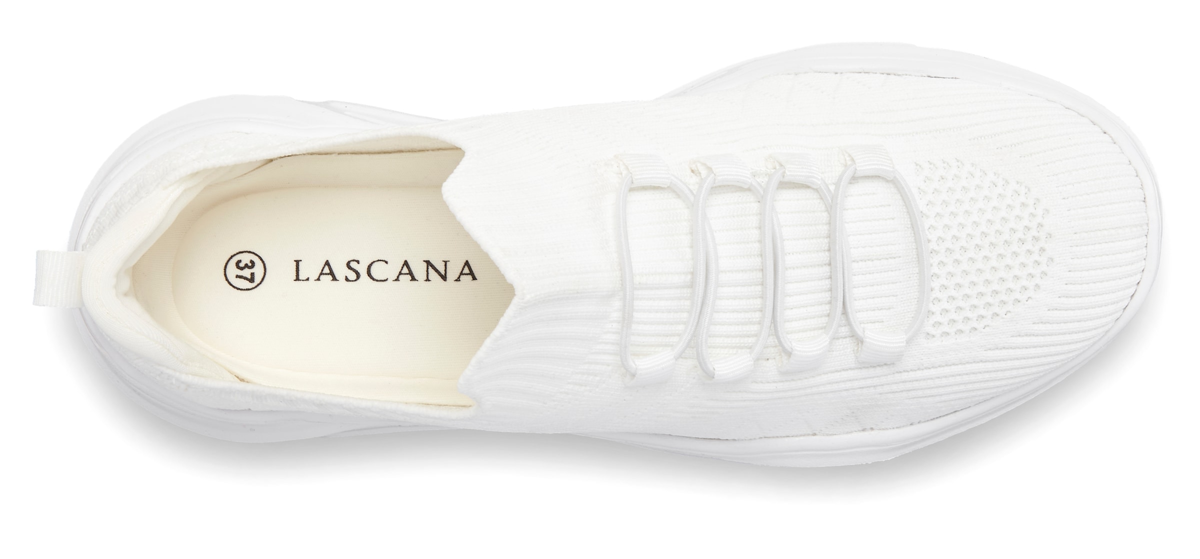 LASCANA ACTIVE Sneaker »Halbschuh, Freizeitschuh, ultraleicht und bequem,«, zum Reinschlüpfen und elastischen Schnürbändern VEGAN