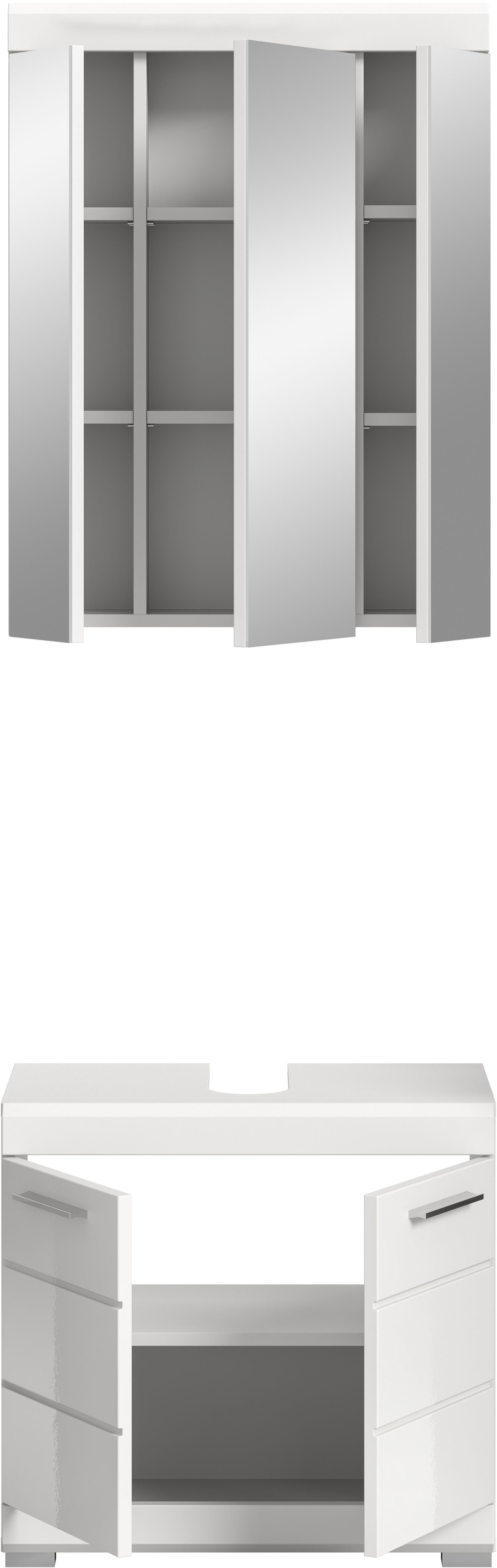 INOSIGN Badmöbel-Set »Siena, 2 tlg., bestehend aus: Waschbeckenunterschrank, Spiegelschrank«, (Set), in verschiedenen Farben erhältlich, Badmöbel, Kombination, Badezimmer