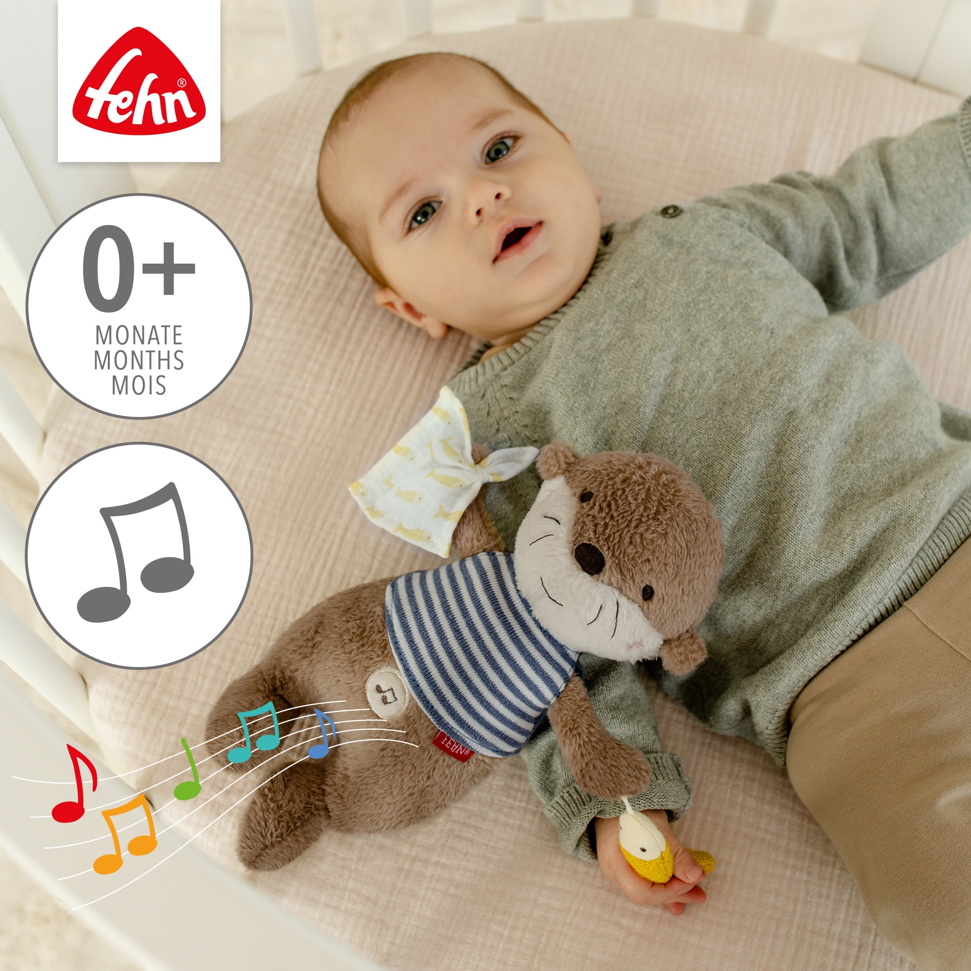 Fehn Kuscheltier »Otter Theo, Einschlafhilfe Otter« mit Sound