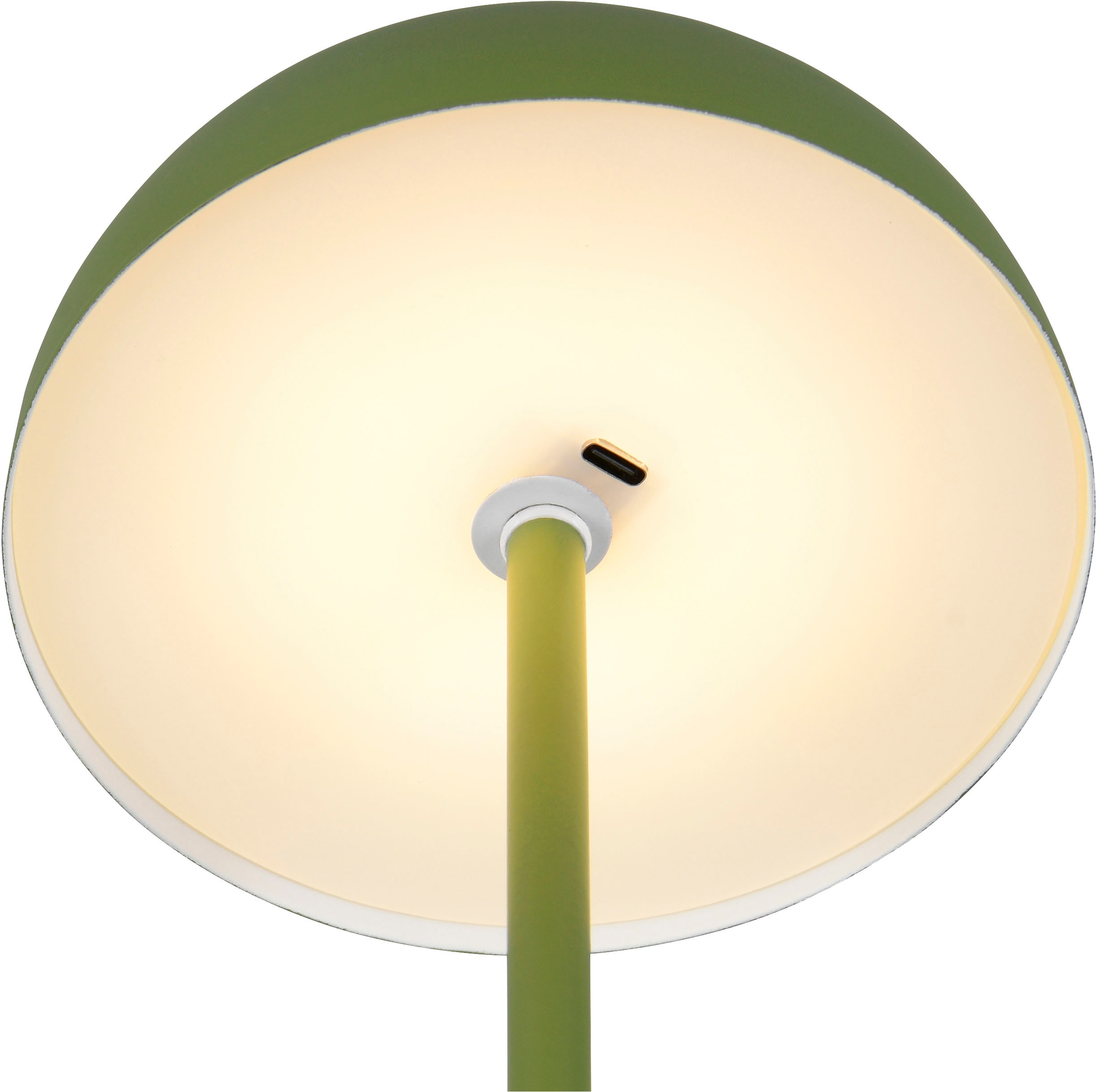 REALITY Leuchten LED Tischleuchte »MUNOZ, Akku Tischleuchte mit Touchdimmer + USB Anschluss, IP20 indoor«, 1 flammig, Leuchtmittel LED-Board | LED fest integriert, bis zu 10h Akkulaufzeit, laden per USB max 7-9h, Akku Leuchte Pilzform