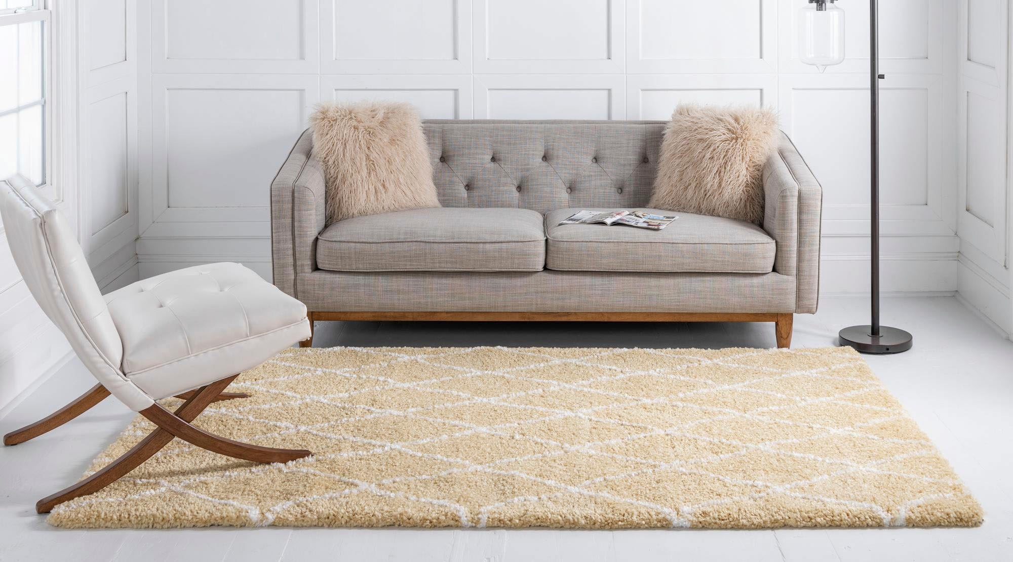 Myflair Möbel & Accessoires Hochflor-Teppich »Temara Shag, LAGERRÄUMUNG!«, rechteckig, 51 mm Höhe, gewebt, Rauten Design, weich & kuschelig