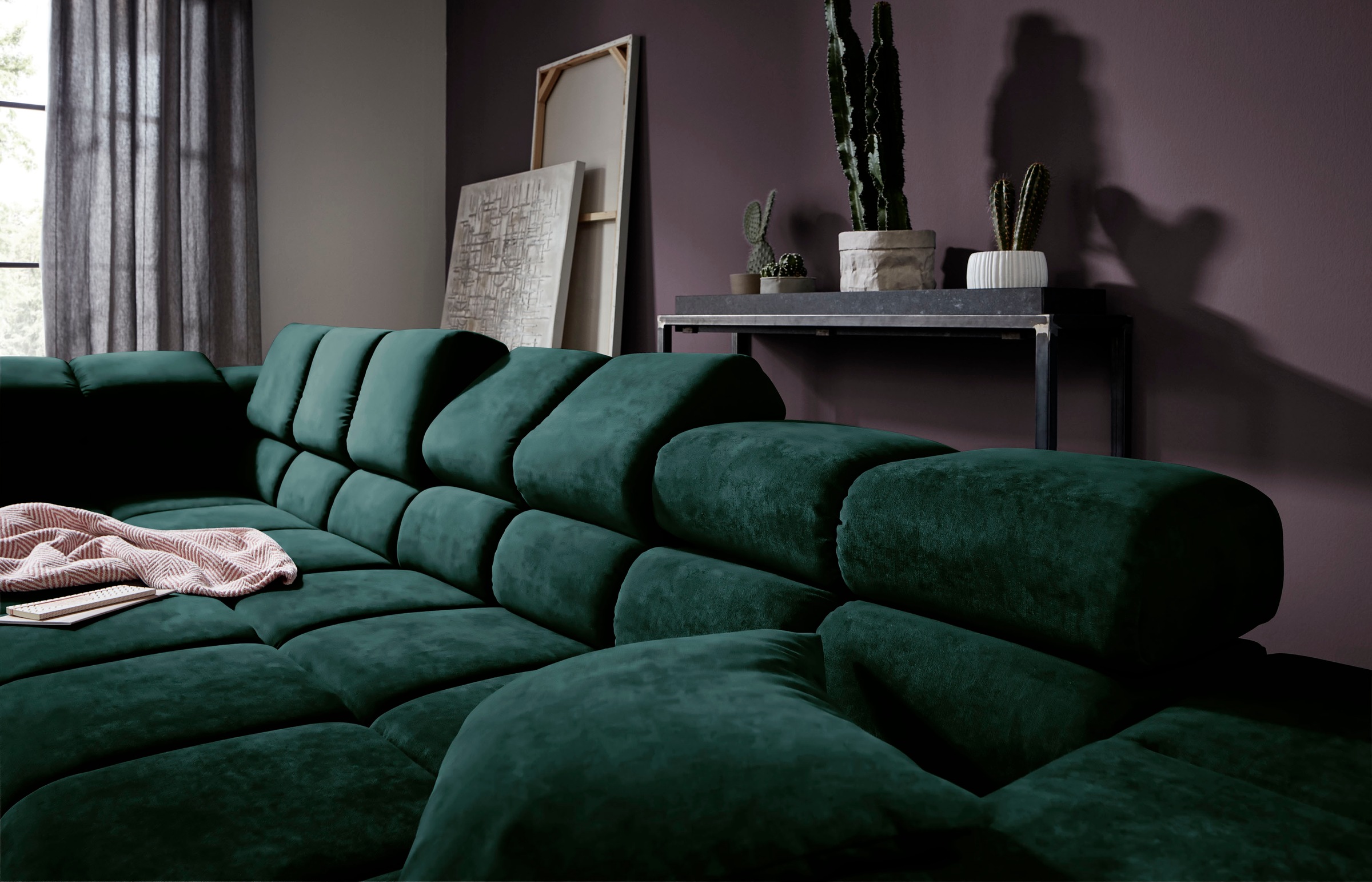INOSIGN Ecksofa »Ancona incl. Kopfteilverstellung, OTTOs Choice, Breite 319cm, L-Form«, wahlweise motorische Sitztiefenverstellung, auch in Cord + Easy Care