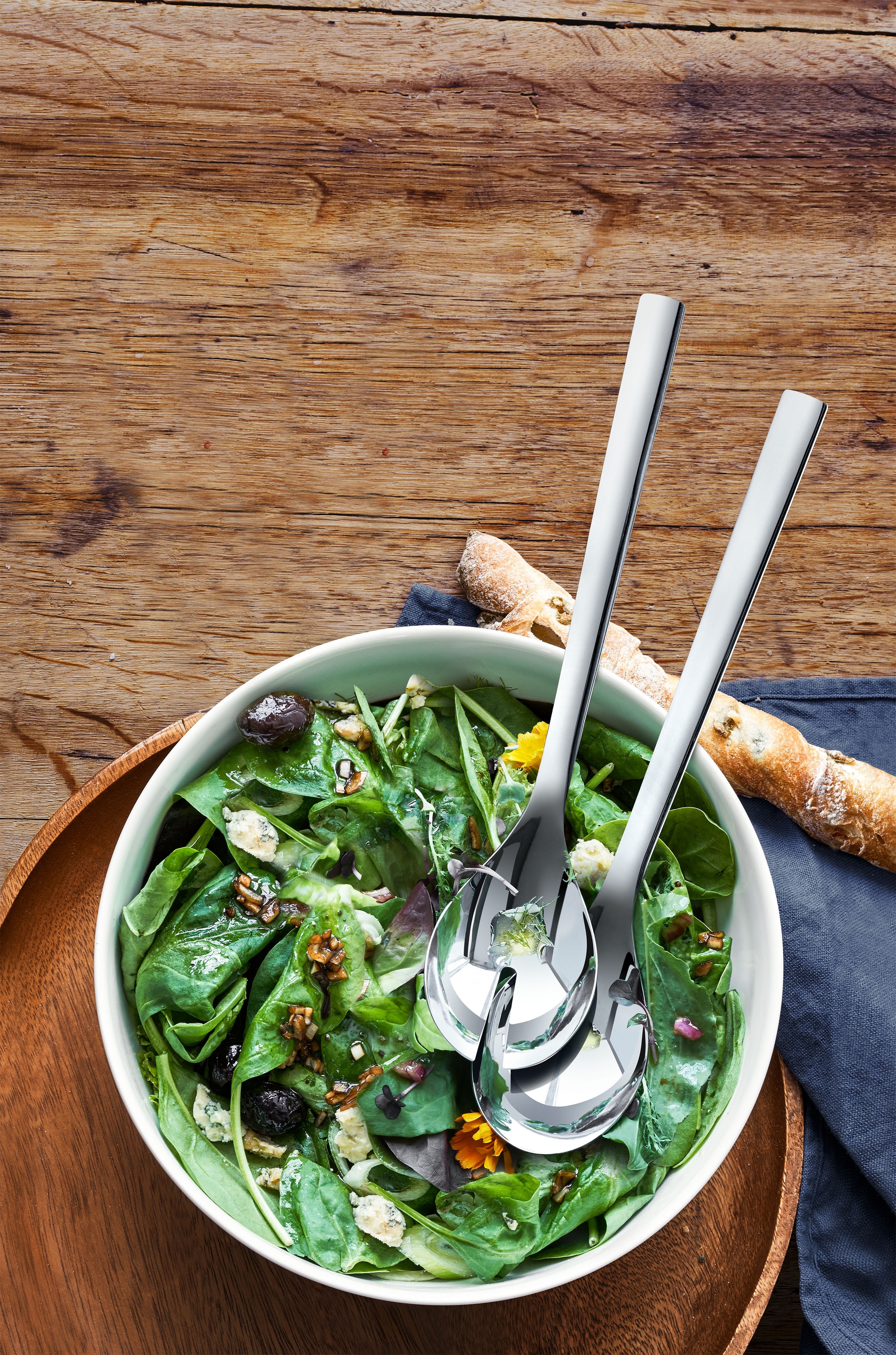 WMF Salatbesteck »Nuova«, (Set, 3 tlg.), 2x Salatbesteck, 1x Porzellan-Sala günstig online kaufen