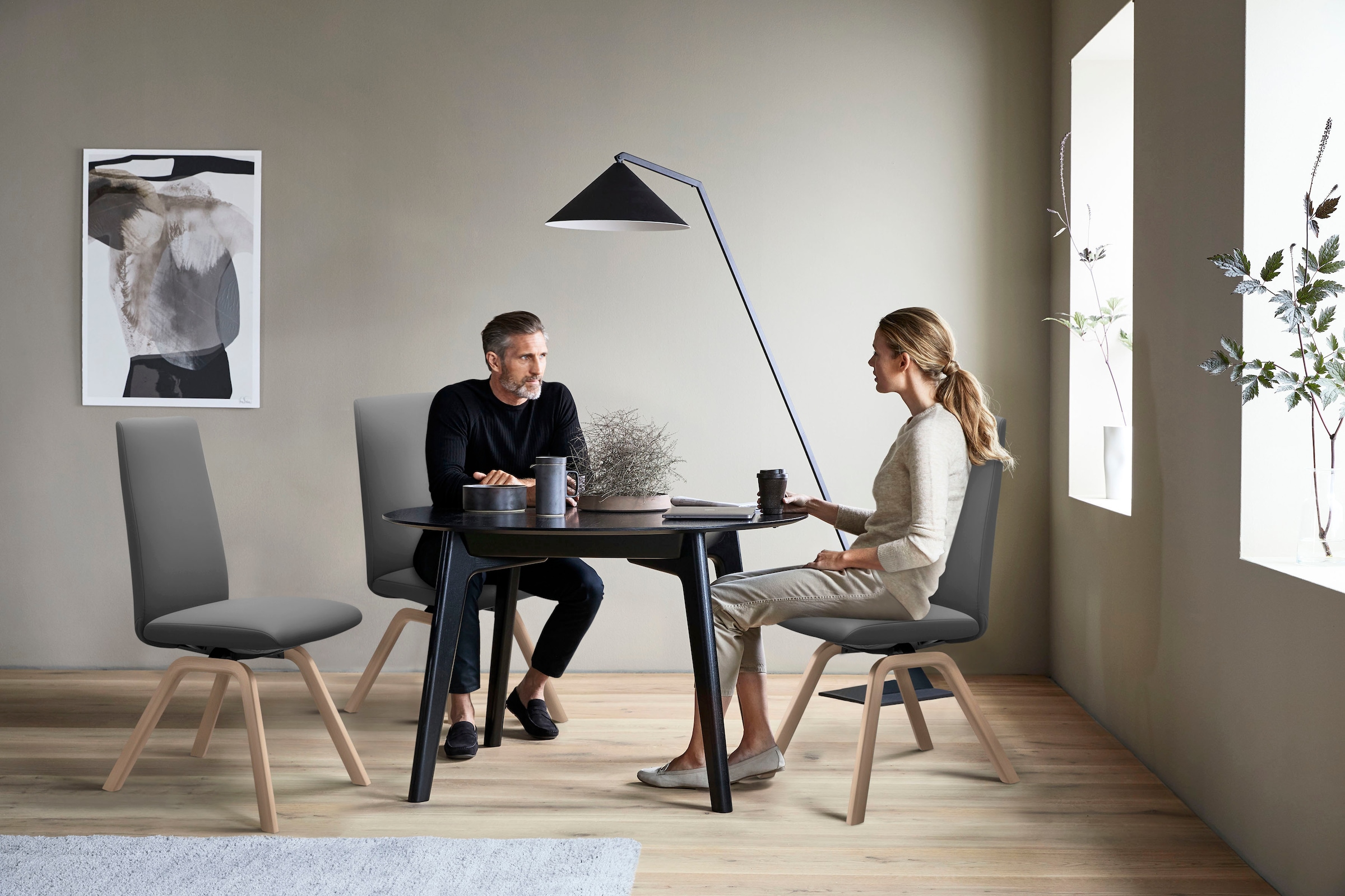 Stressless® Polsterstuhl »Laurel«, Leder BATICK, High Back, Größe M, mit schräggestellten Beinen in Walnuss