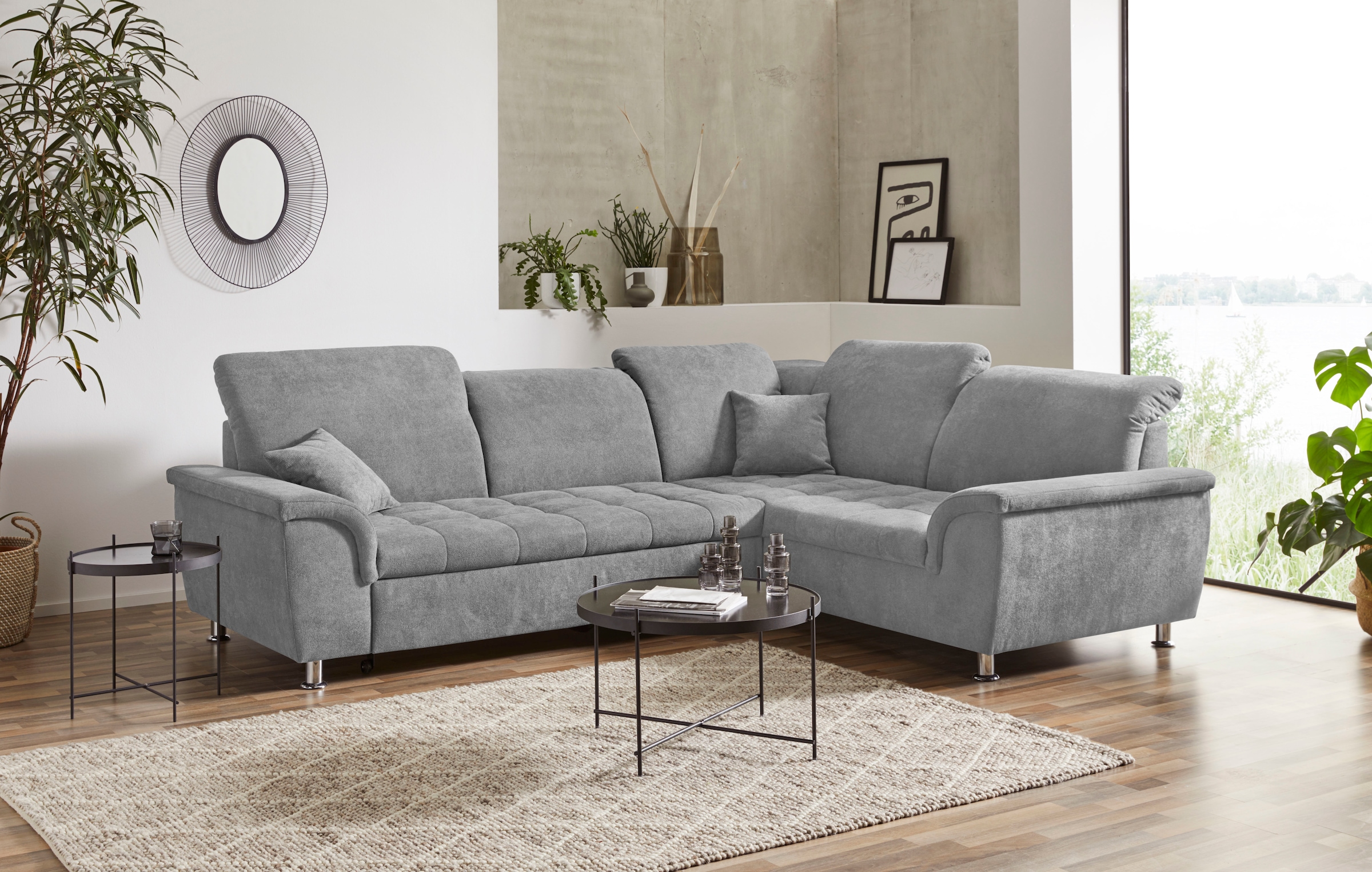 DOMO collection Ecksofa "Franzi L-Form", wahlweise mit Kopfteilverstellung günstig online kaufen