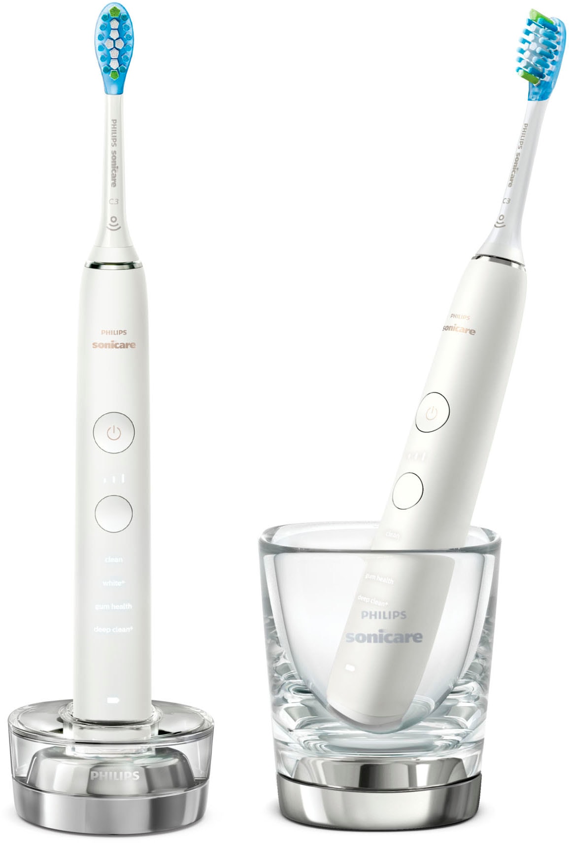 Philips Sonicare Elektrische Zahnbürste inkl. 2 St. Ladeglas bestellen Aufsteckbürsten, »HX9914/55«, DiamondClean Schallzahnbürste, online Premium Doppelpack