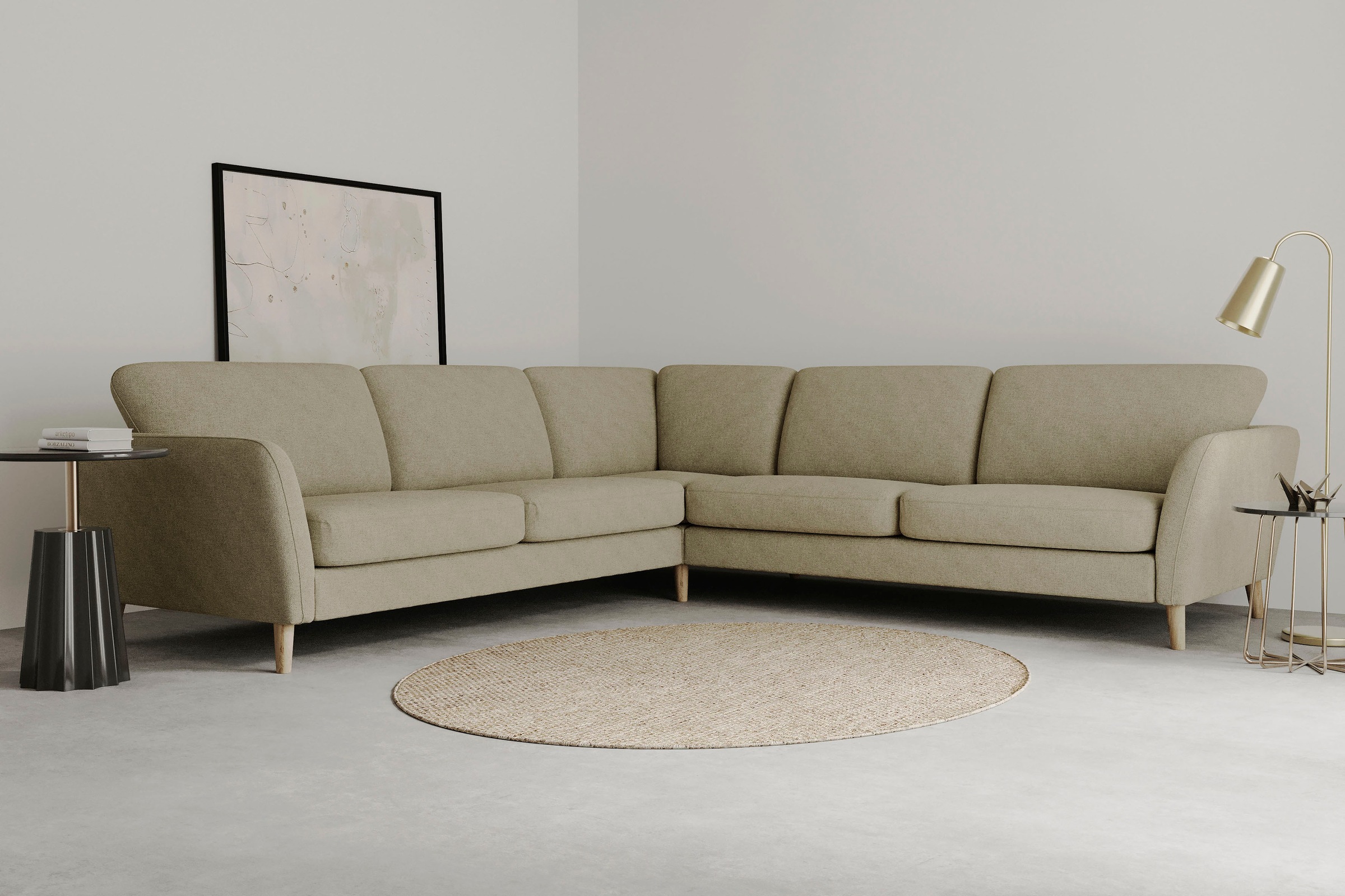 Home affaire Ecksofa »MARSEILLE 278/278 cm, L-Form, Webstoff, Flachgewebe, günstig online kaufen