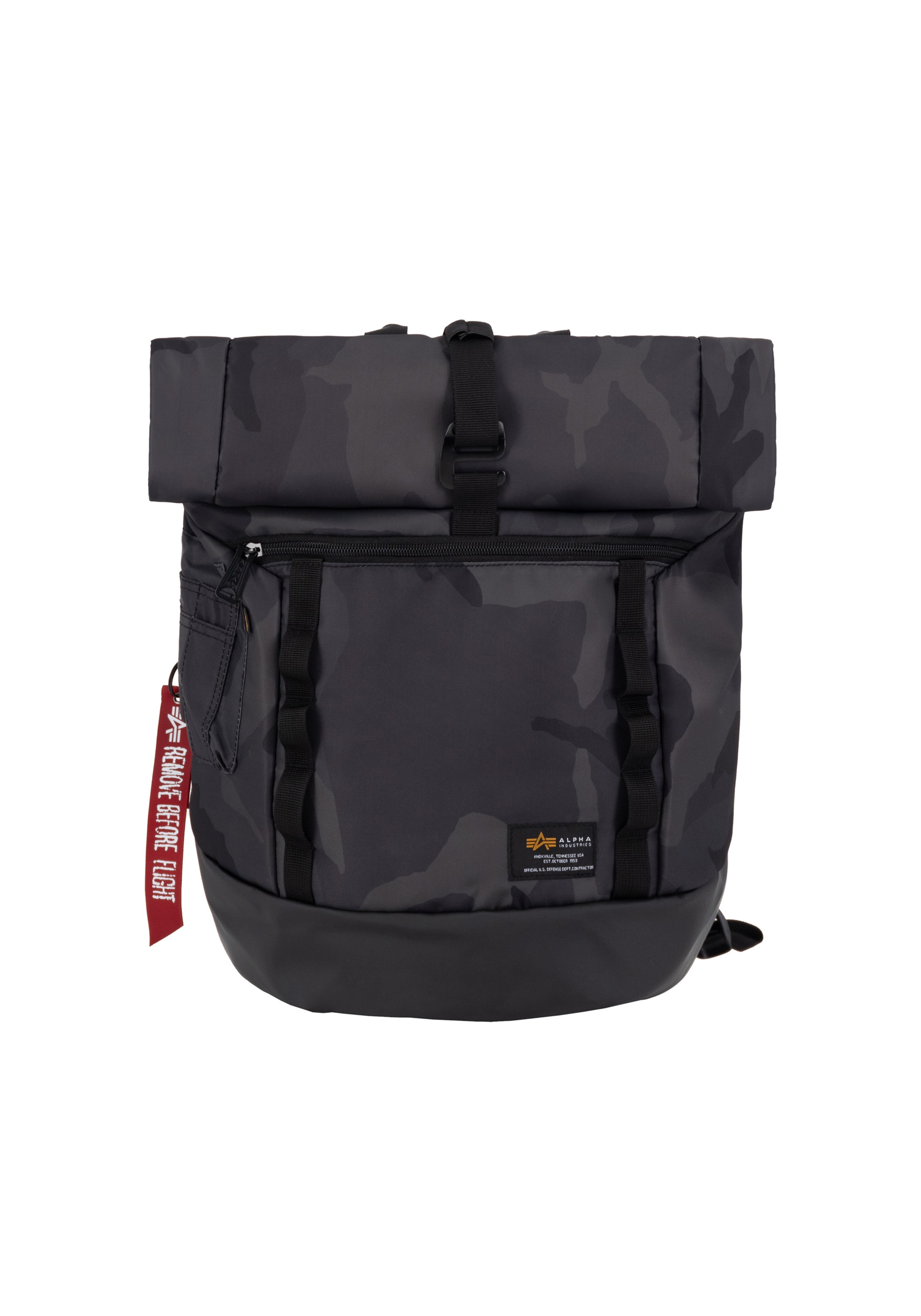 ALPHA INDUSTRIES Tragetasche »Crew Roll Top Bag Camo« black camo