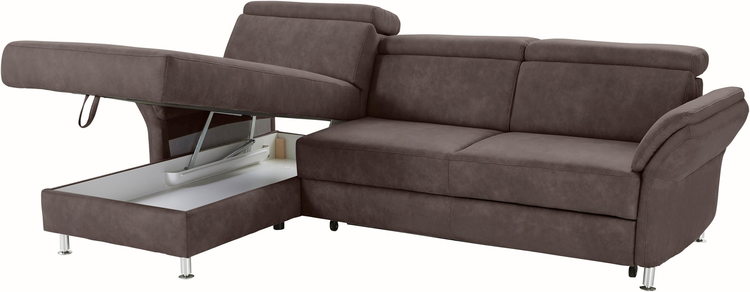 sit&more Ecksofa »Avignon L-Form«, Kopfteilverstellung, wahlweise mit Bettfunktion und Bettkasten