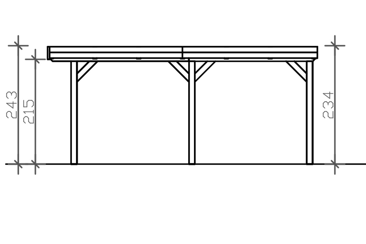 Skanholz Einzelcarport »Grunewald«, Leimholz-Nordisches Fichtenholz, weiß, mit Aluminiumdach