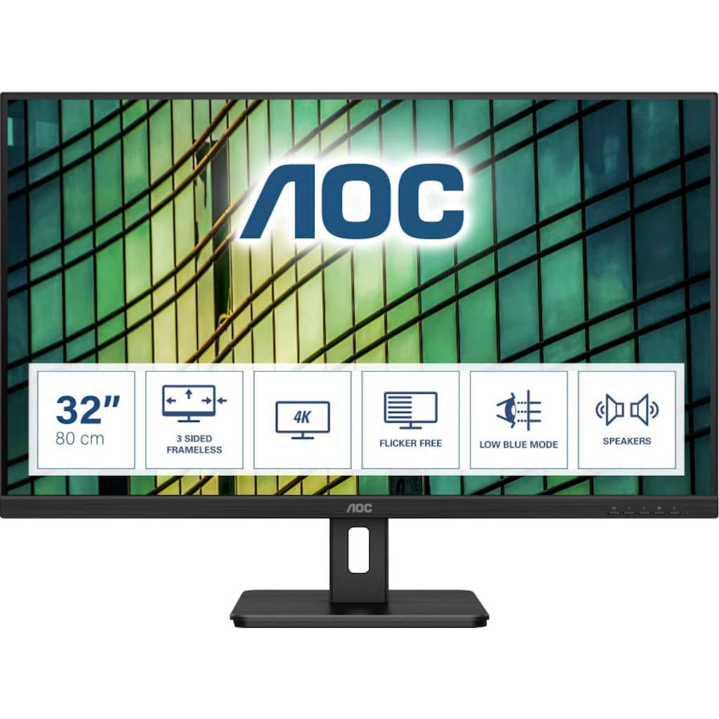 AOC LED-Monitor »U32E2N«, 80 cm/32 Zoll, 3840 x 2160 px, 4K Ultra HD, 4 ms Reaktionszeit, 60 Hz