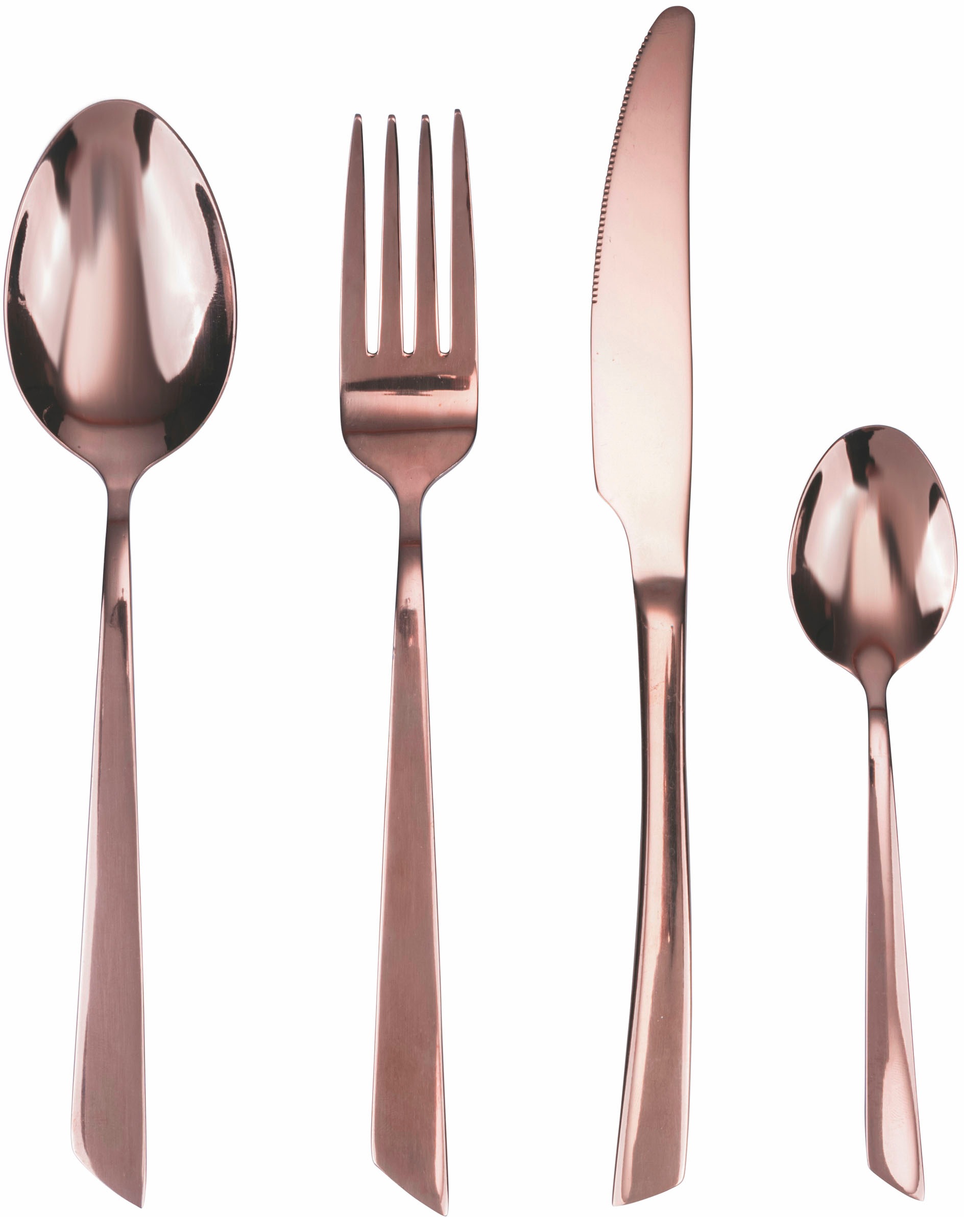 Villa d'Este Besteck-Set »Cut«, (Set, 24 tlg.), Essbesteck-Set, poliert